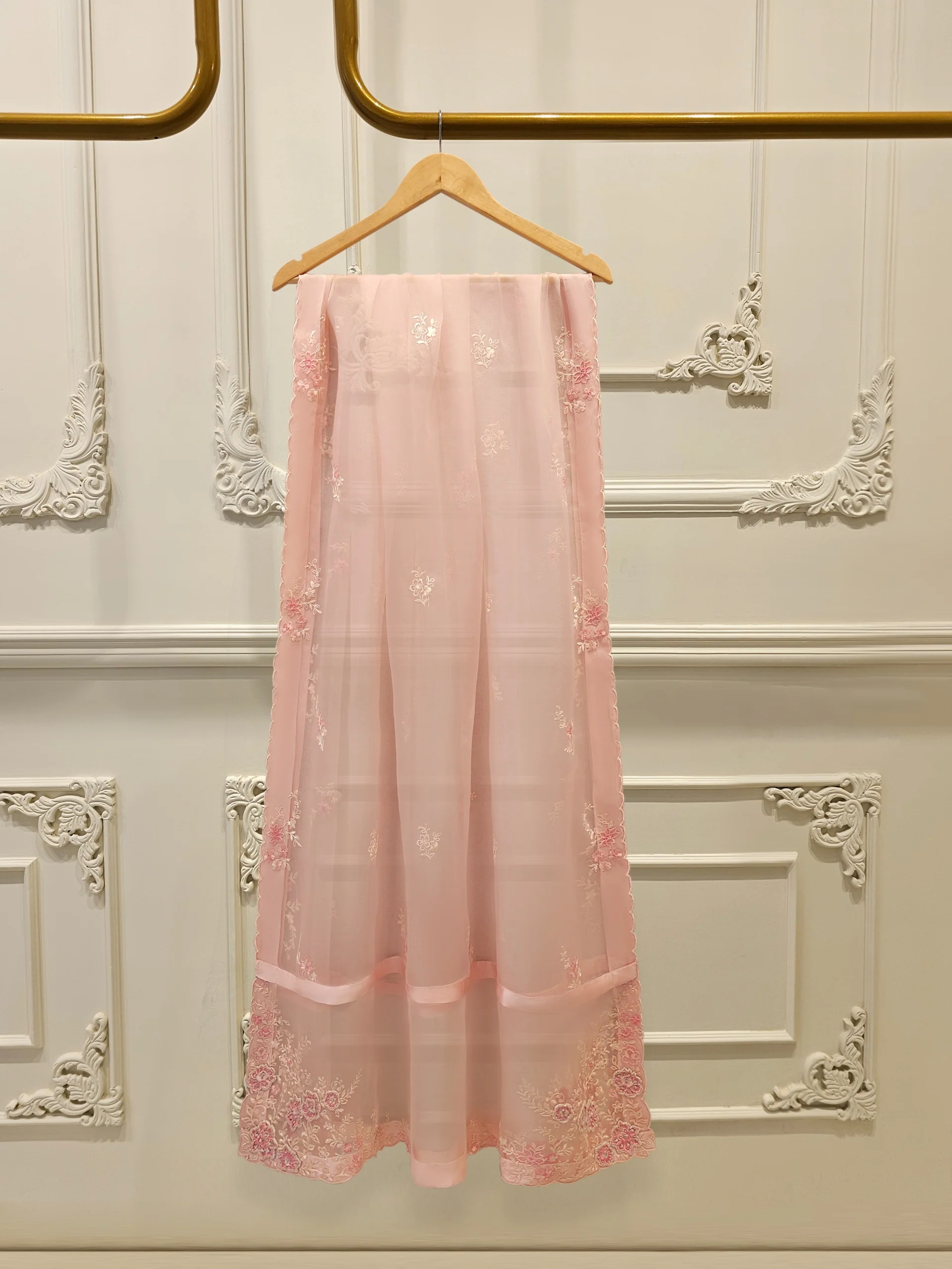 3 Piece - Pure Embroidered Organza Suit S112005 - Image 7