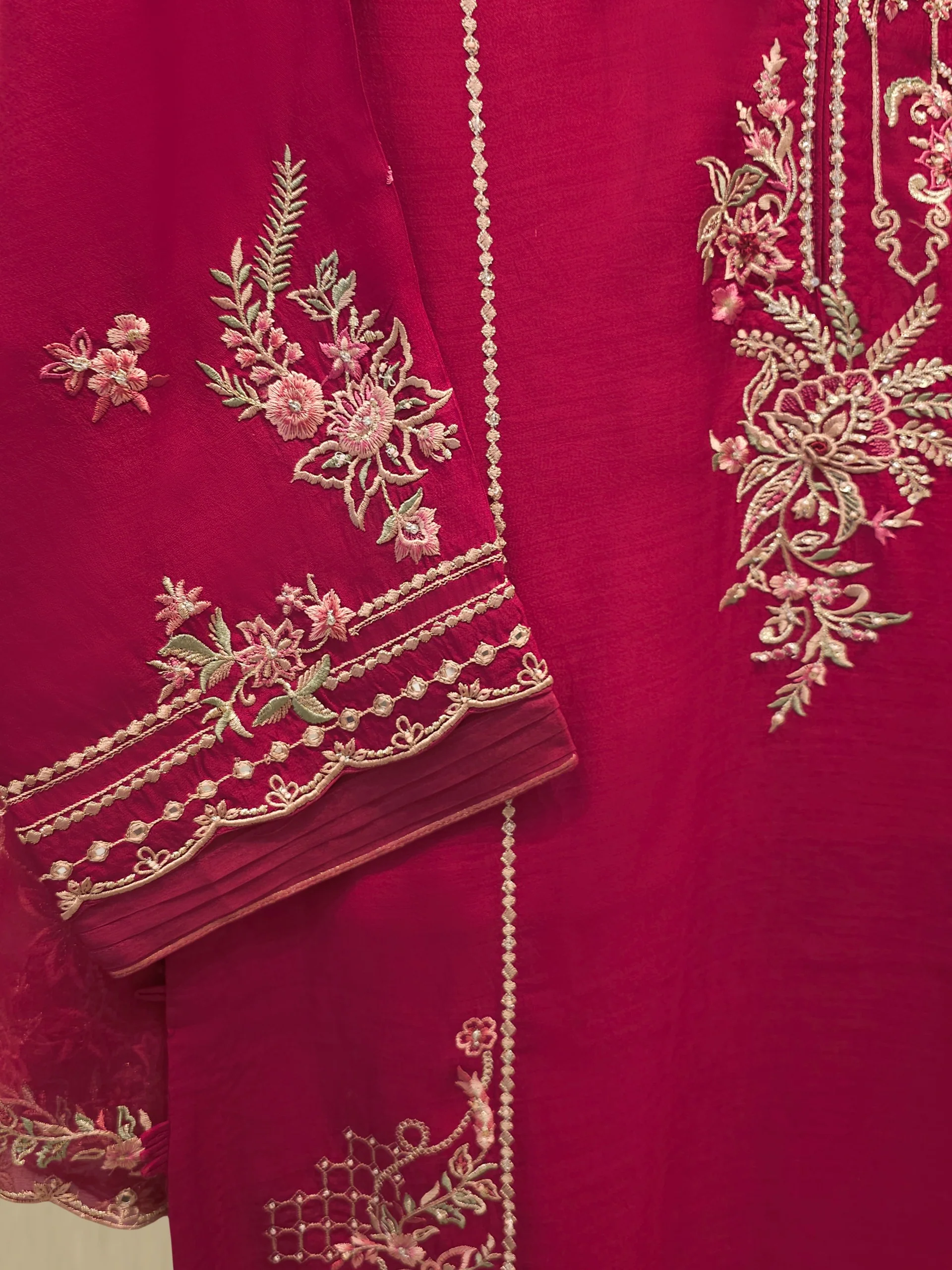 3 Piece - Pure Khaddi Silk Embroidered S114314 - Image 3
