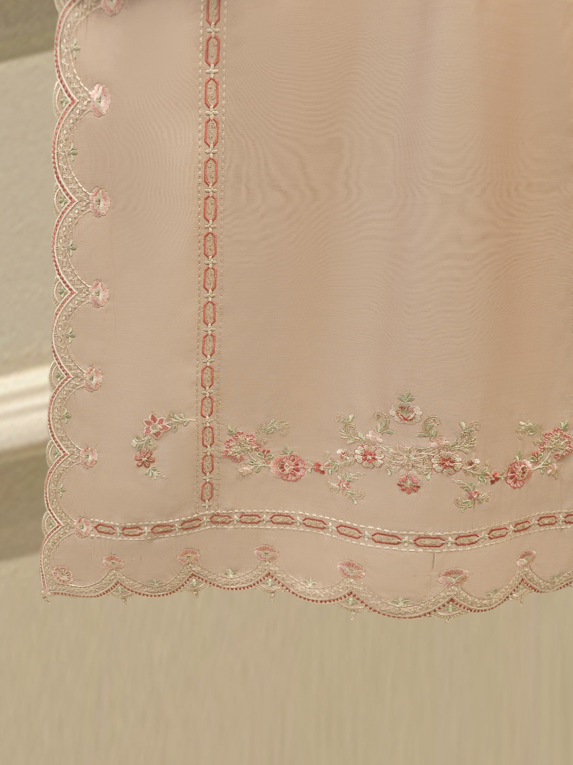 3 Piece- Pure Khadi Silk Embroidered Suit S113657 - Image 6