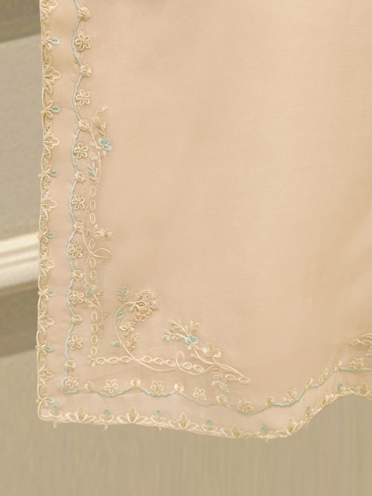3 Piece - Pure Organza Embroidered Suit S113262 - Image 6