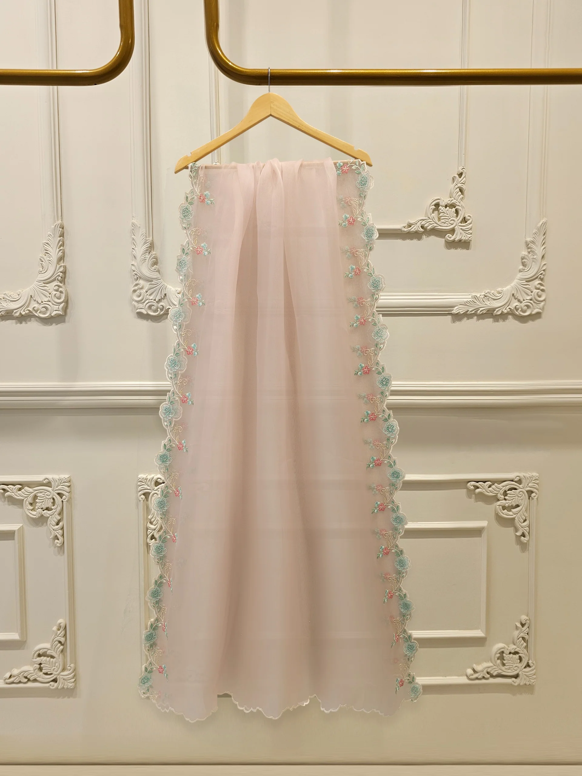 3 Piece - Pure Organza Embroidered Suit S114193 - Image 8