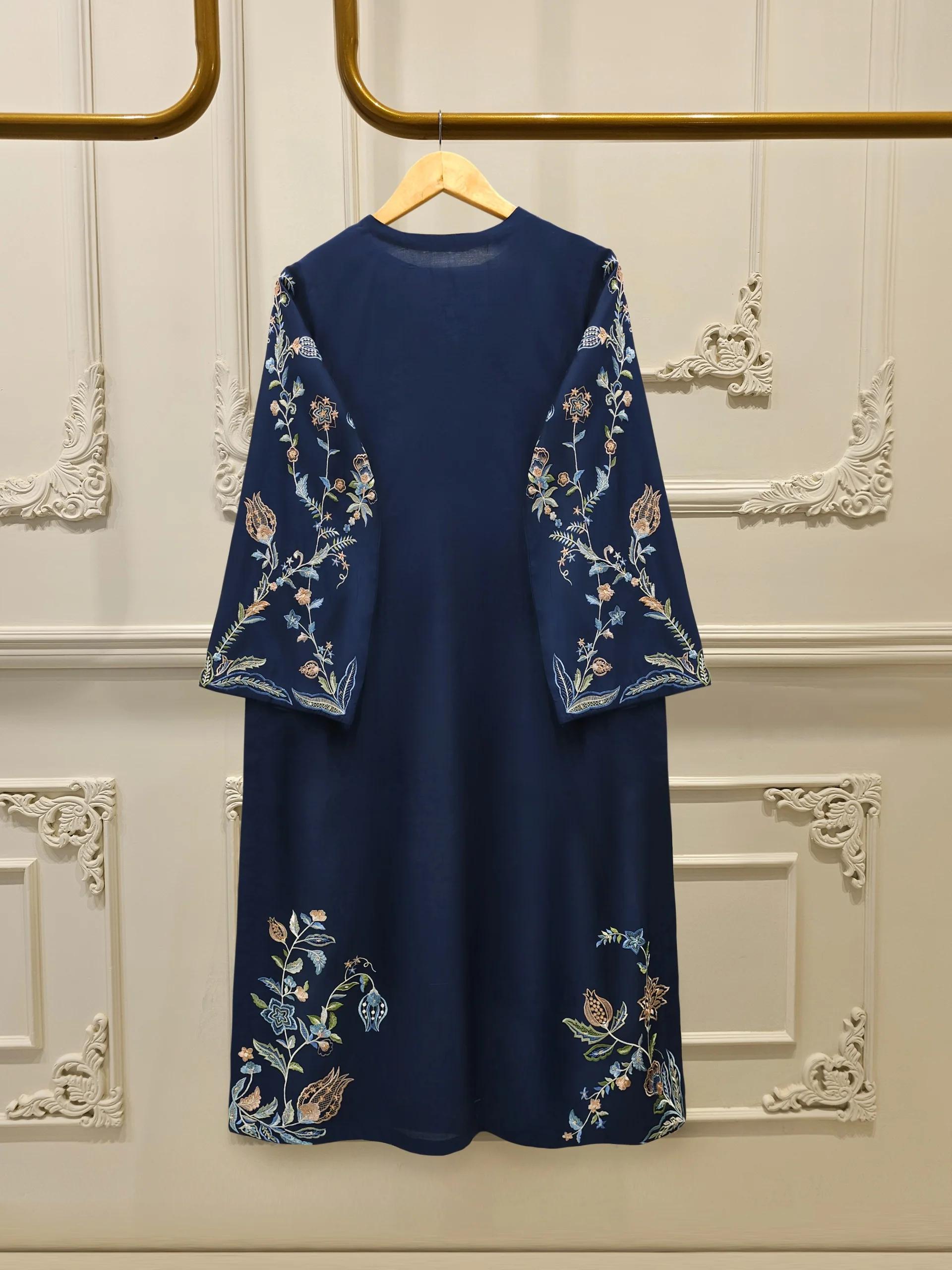 3 Piece- Pure Khadi Silk Embroidered Suit S113446 - Image 5