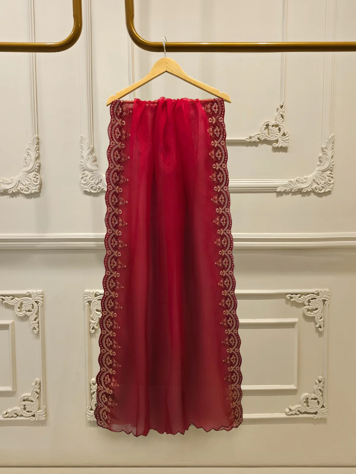 3 Piece- Pure Sheesha Silk Embroidered Suit S113496 - Image 6