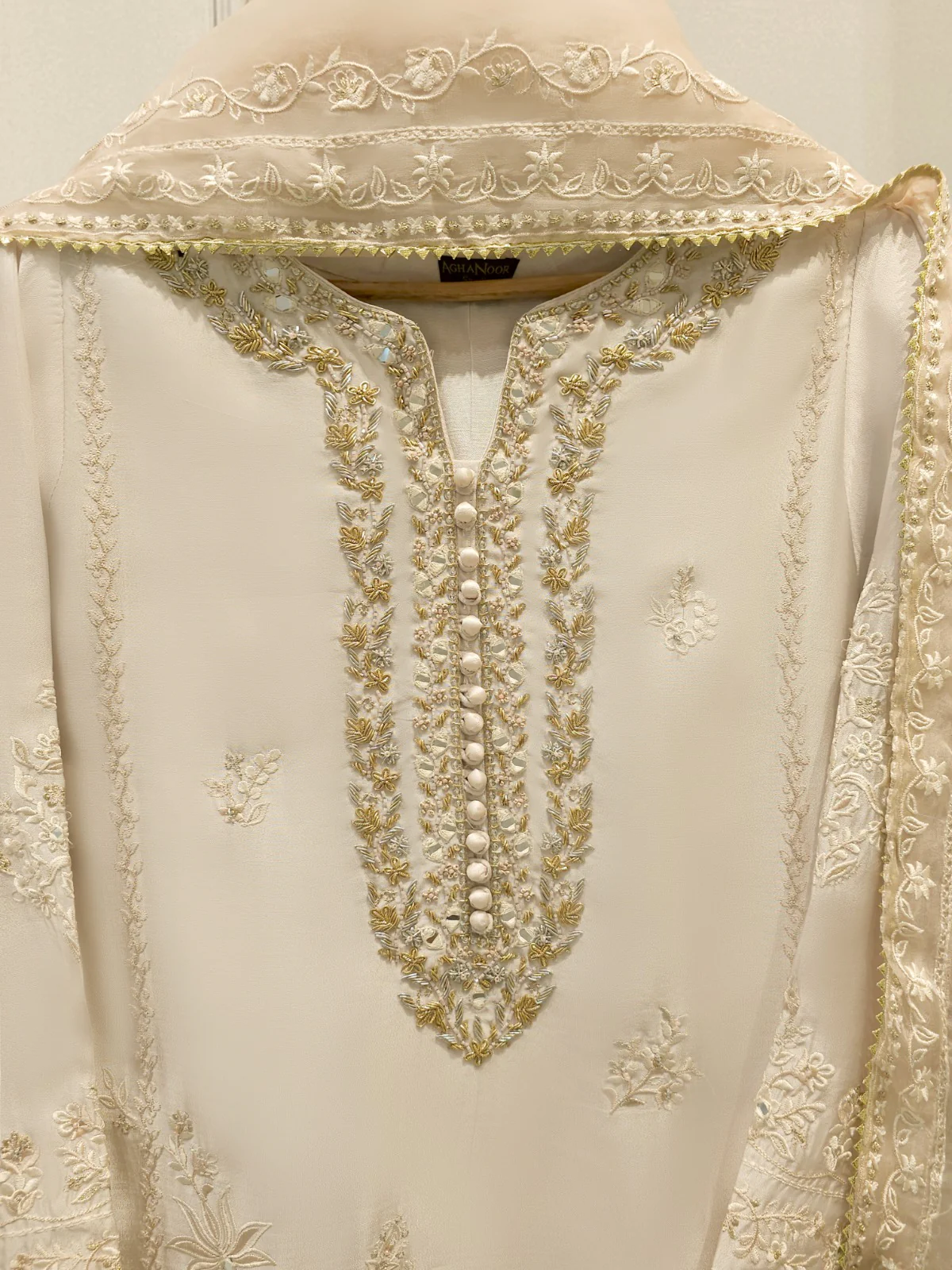 3 Piece- Pure Sheesha Silk Embroidered Suit S113806 - Image 2