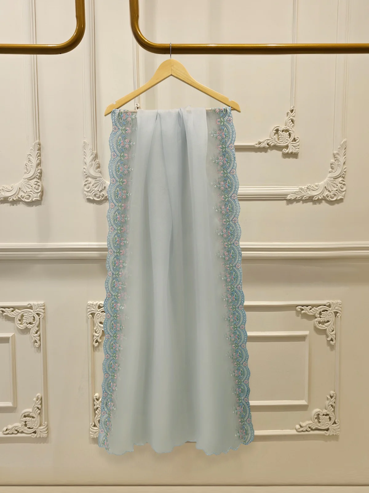 3 Piece- Pure Sheesha Silk Embroidered Suit S113830 - Image 4