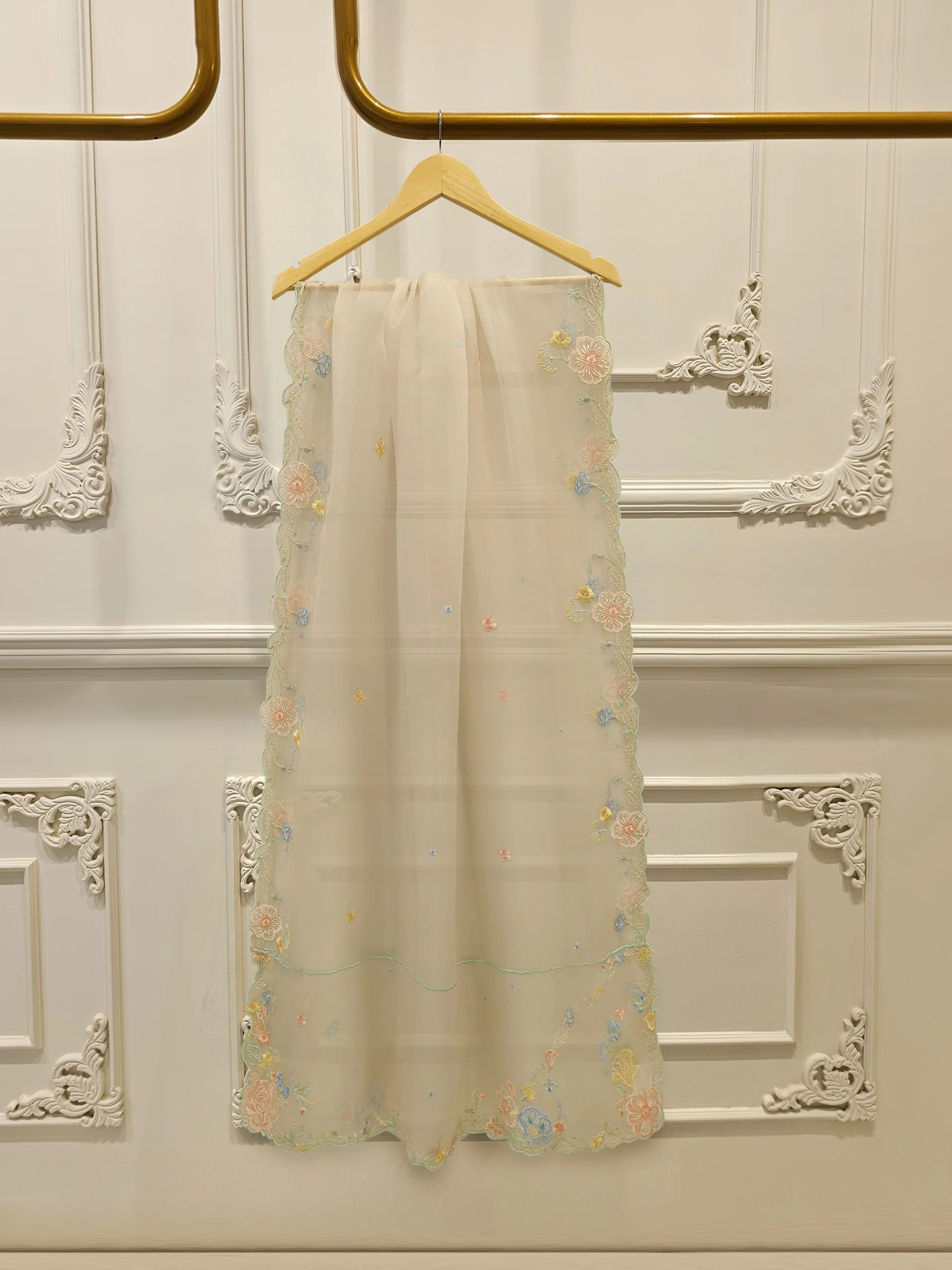 3 Piece- Pure Sheesha Silk Embroidered Suit S114255 - Image 6