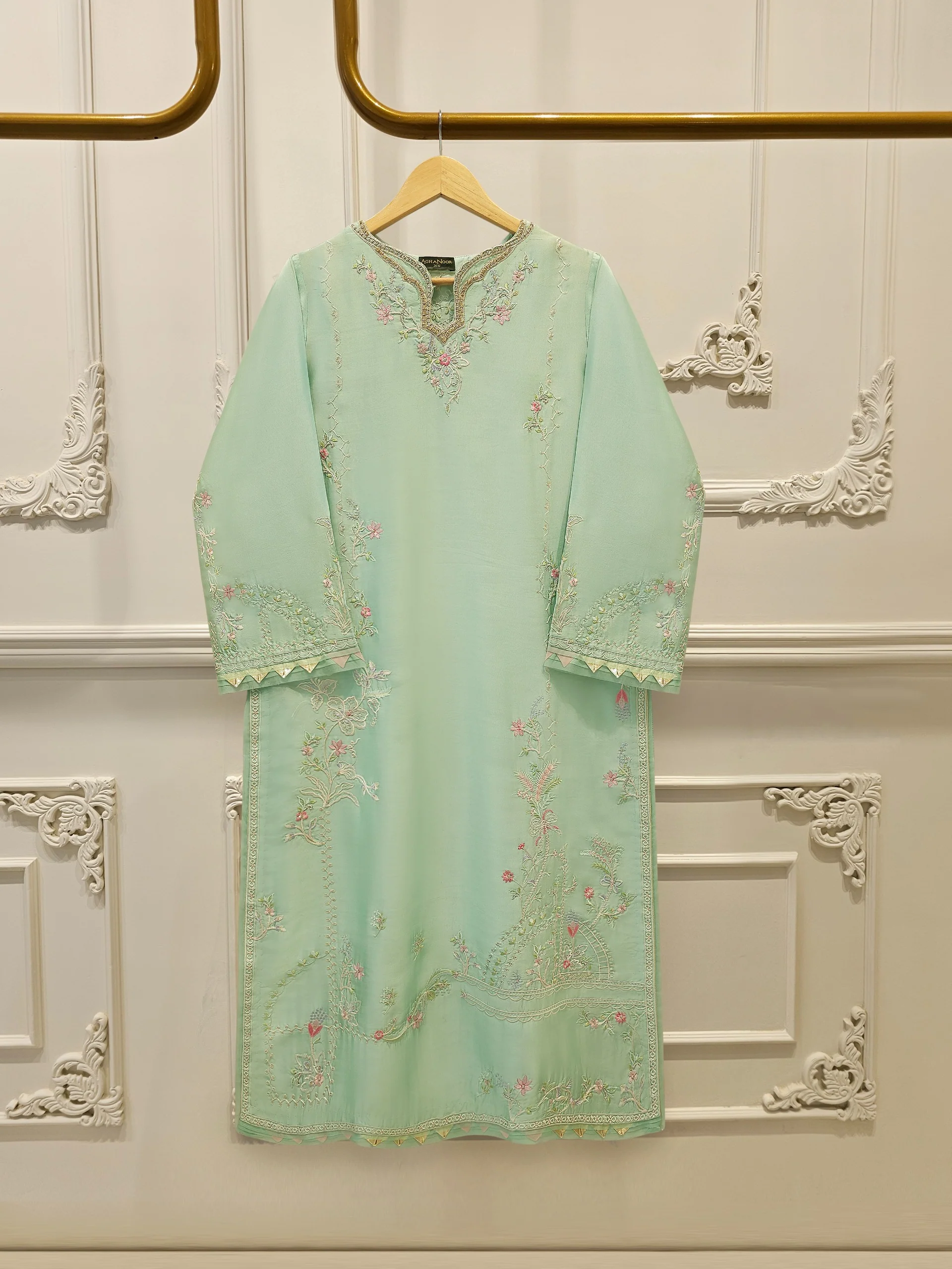2 Piece- Pure Sheesha Silk Embroidered Suit S114329