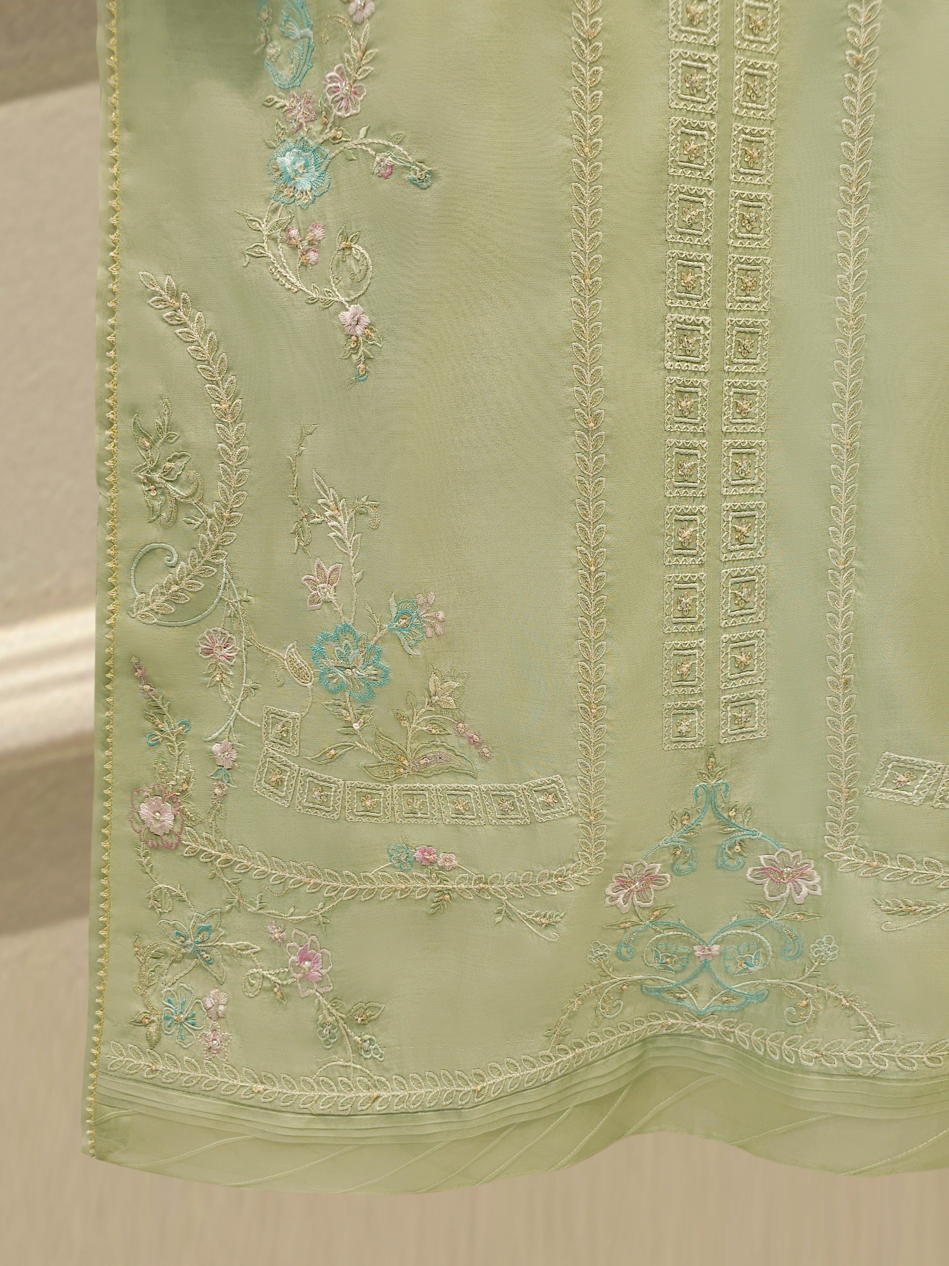 3 Piece- Pure Khaddi Silk Embroidered Suit S114344 - Image 6