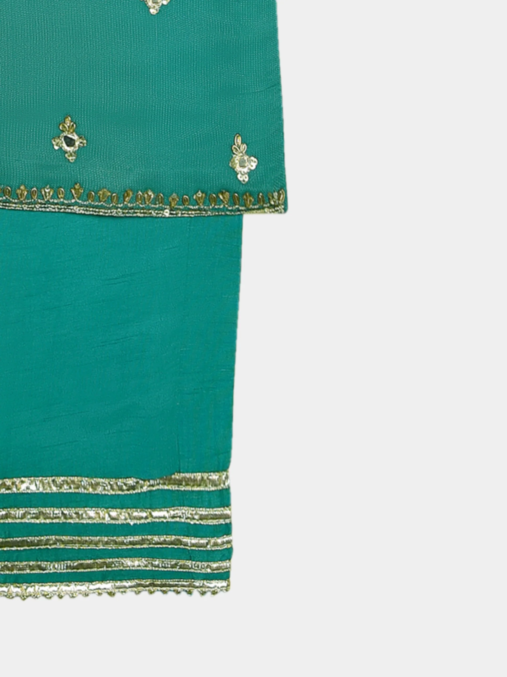 (Kids) 2 Piece - Embroidered Cotton Net Suit KD099 - Image 4
