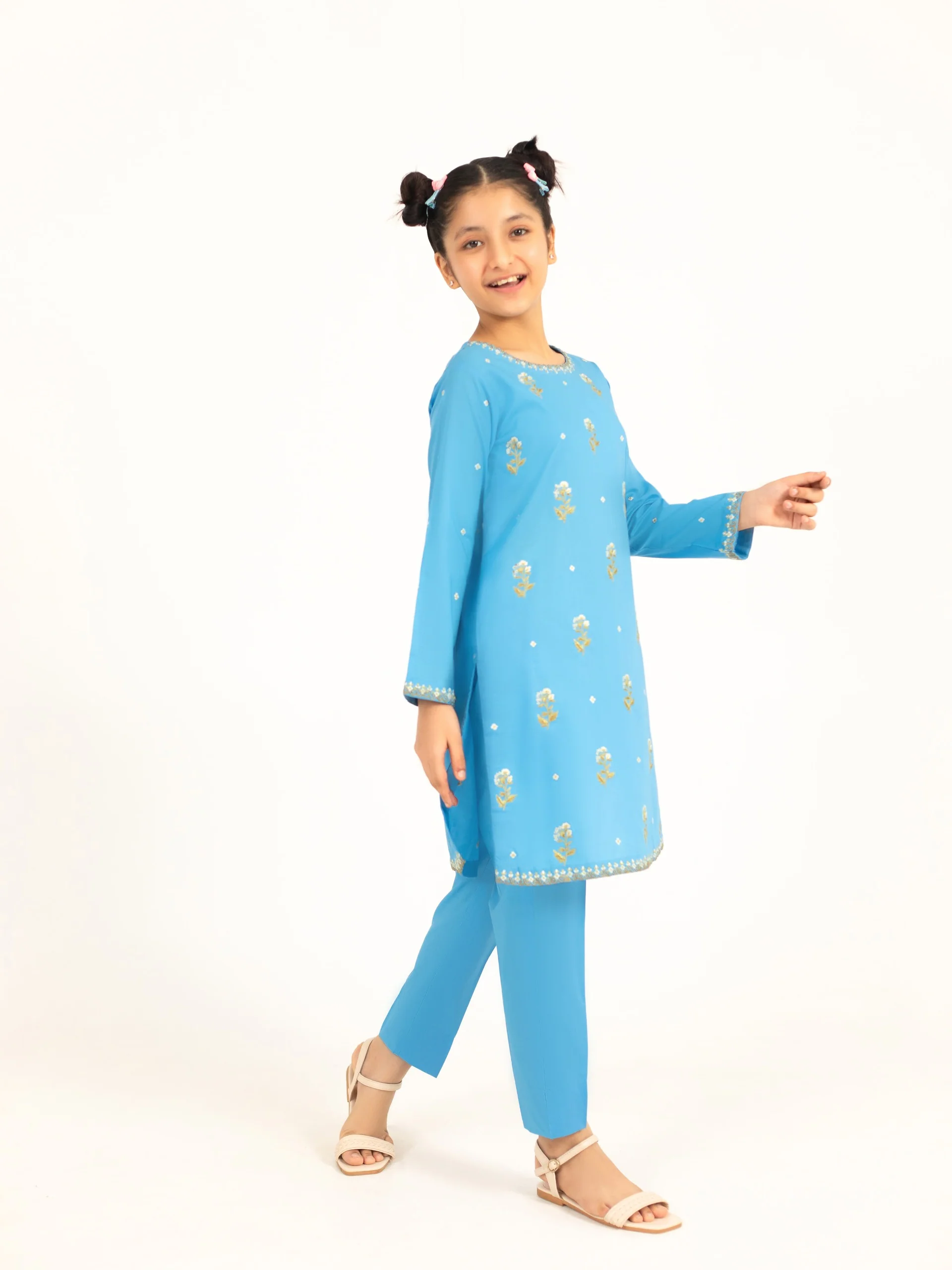 (Kids) 2 Piece - Embroidered Lawn Suit FKD-090 - Image 3