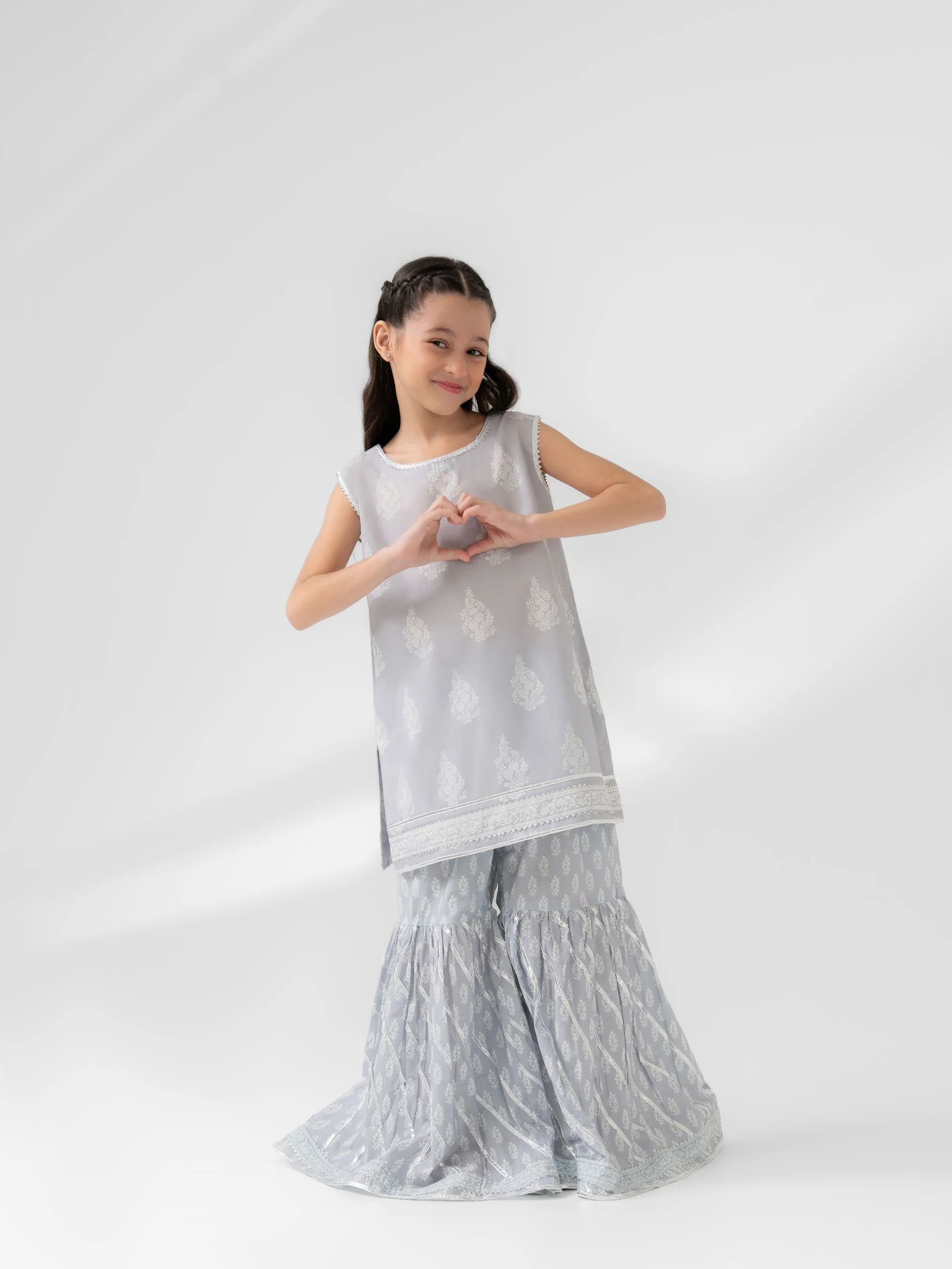 (Kids) 2 Piece - Printed Lawn Suit KD-034 - Image 2