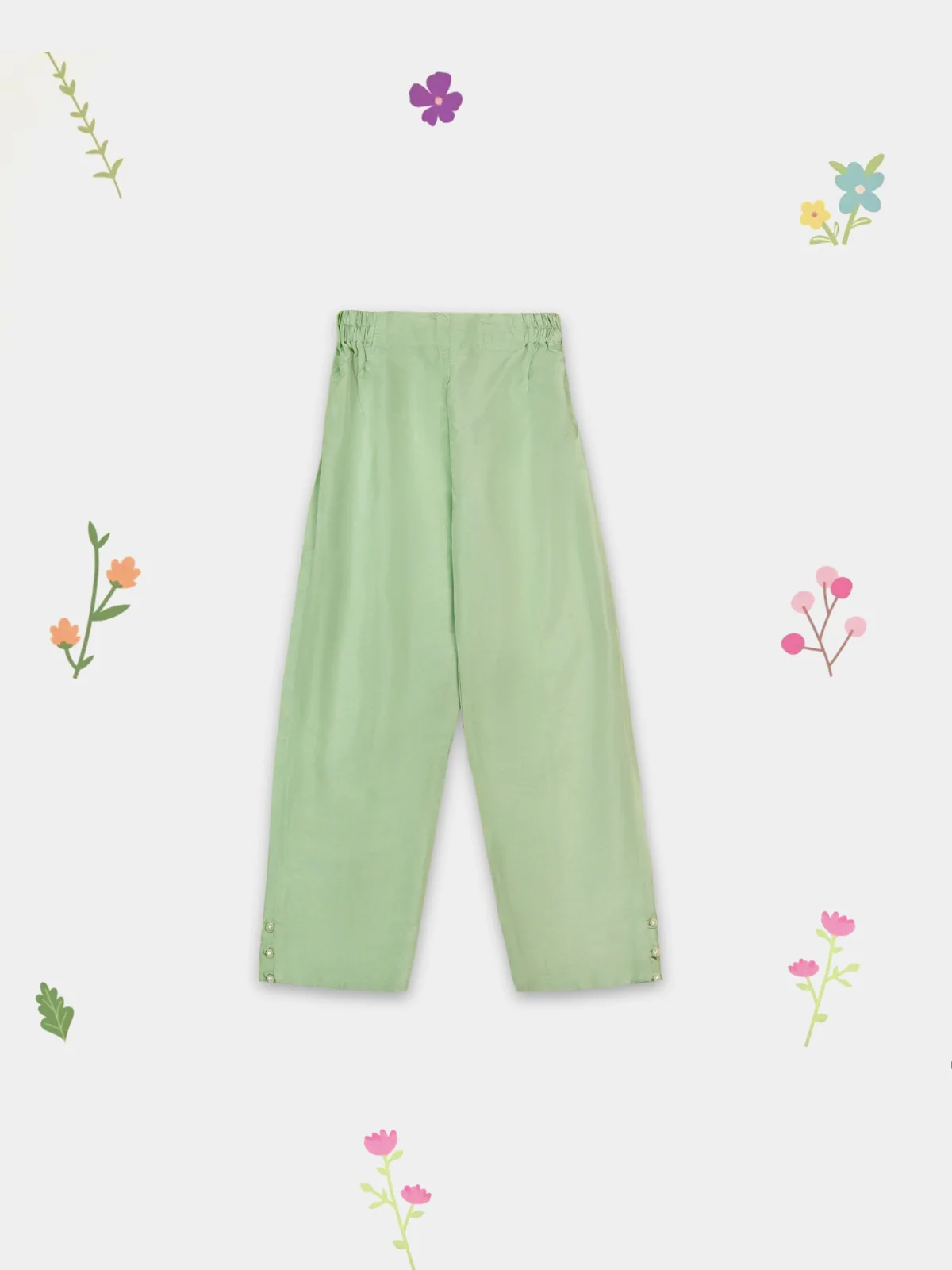 (Kids) 3 Piece - Embroidered Koren Silk Suit FKD073 - Image 7