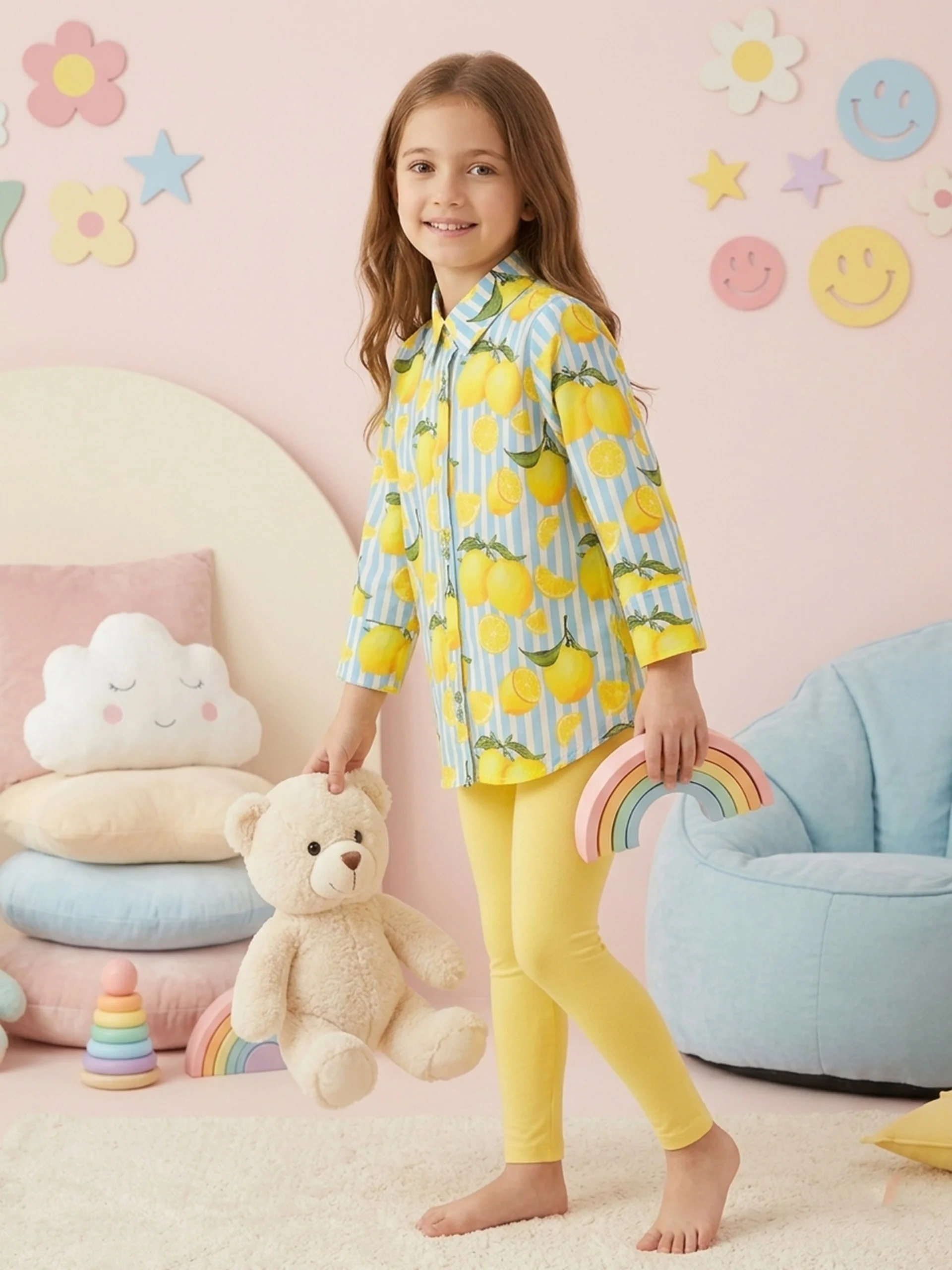 (Kids) Printed Cambric Shirt KD-0041 - Image 3