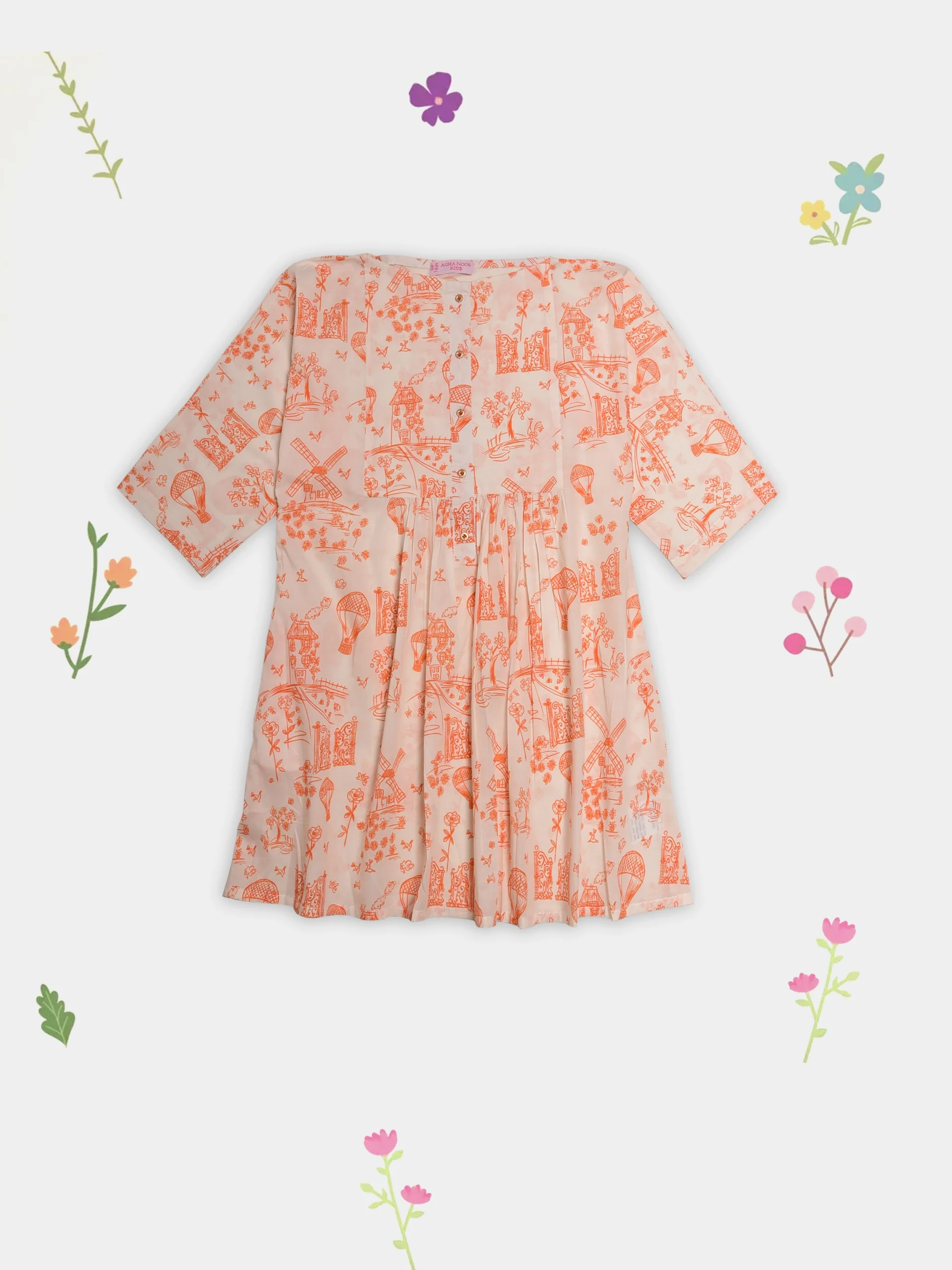 (Kids) Printed Cambric Shirt KD-0038