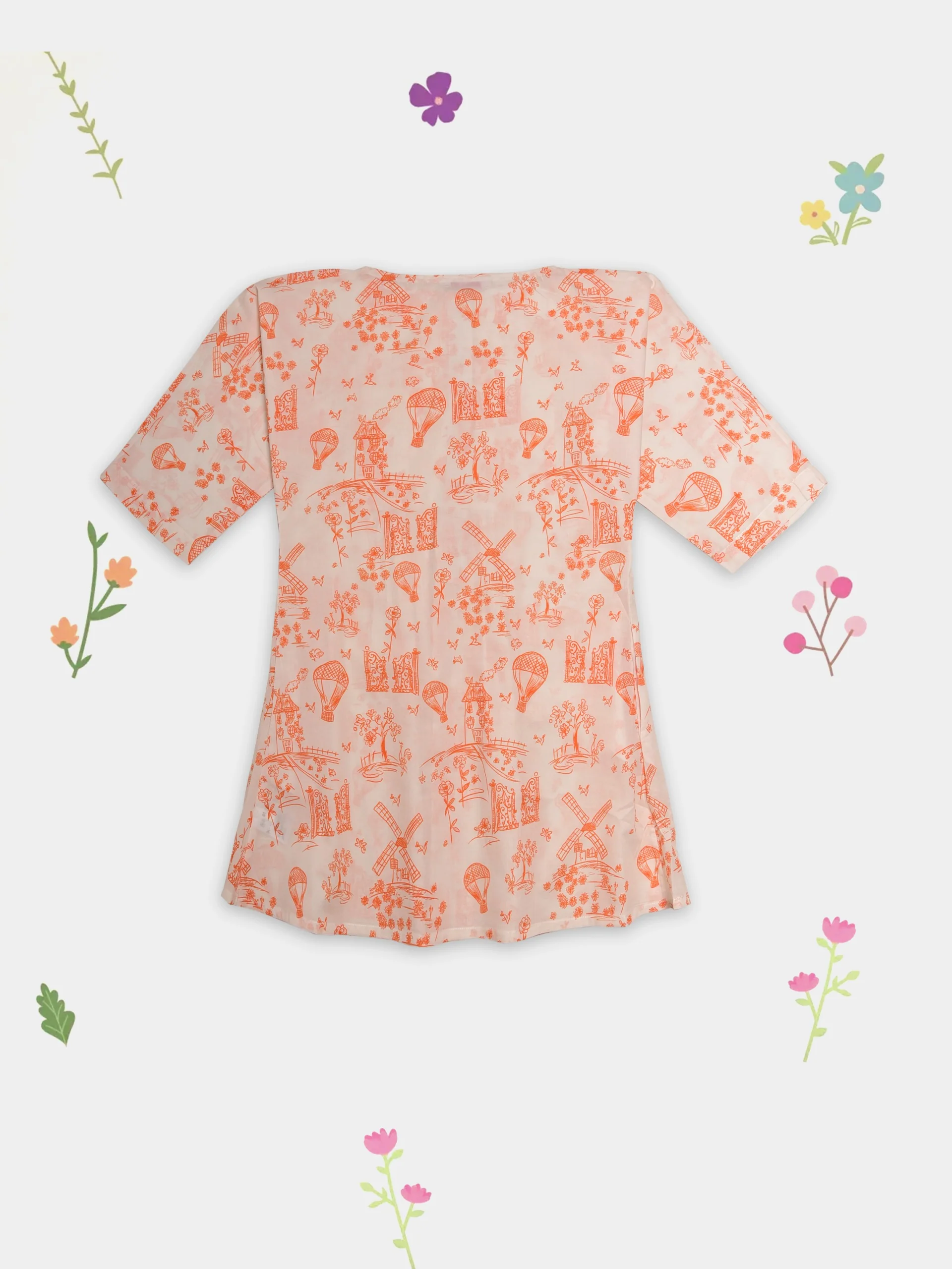 (Kids) Printed Cambric Shirt KD-0038 - Image 2