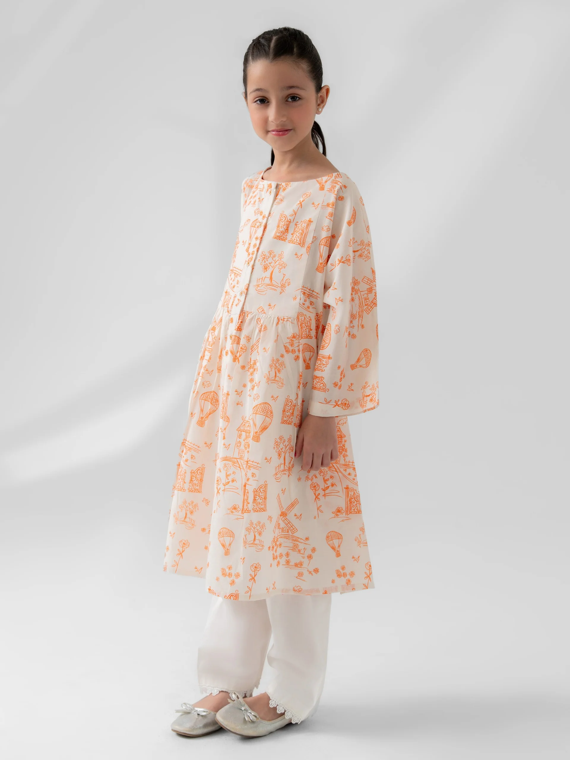 (Kids) Printed Cambric Shirt KD-0040 - Image 3