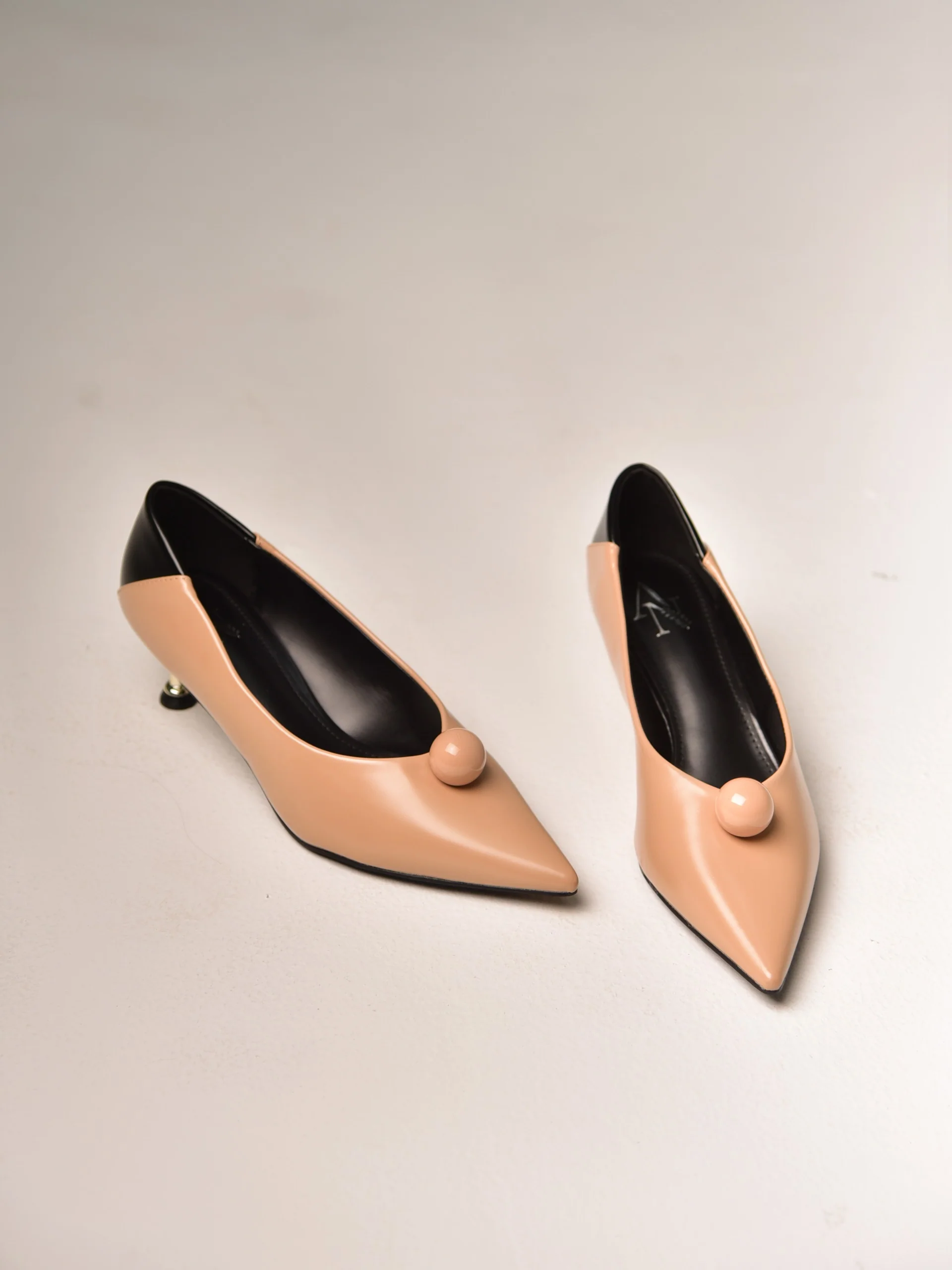 Pointy Taupe Heels FW00102 - Image 3