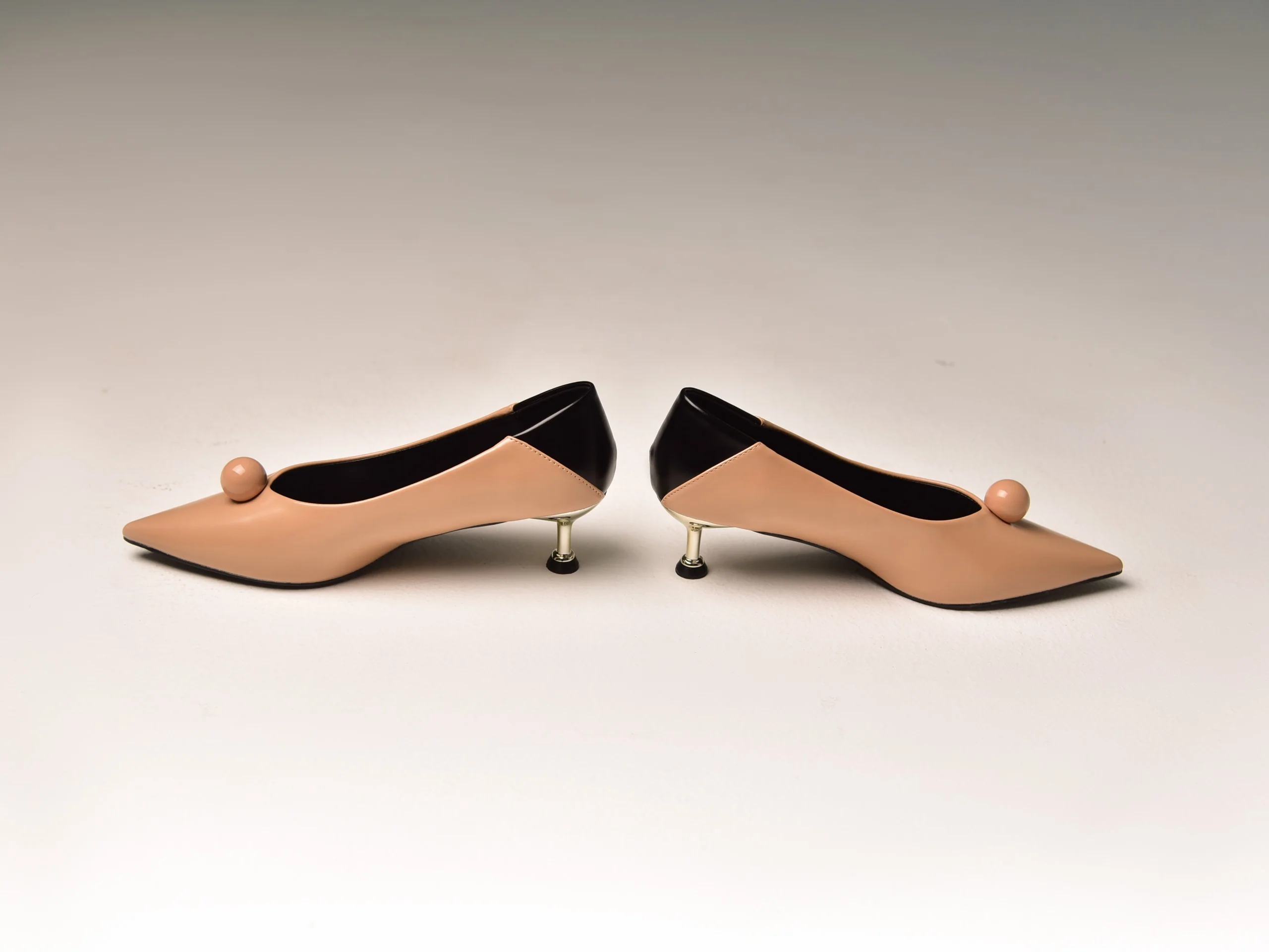 Pointy Taupe Heels FW00102 - Image 5