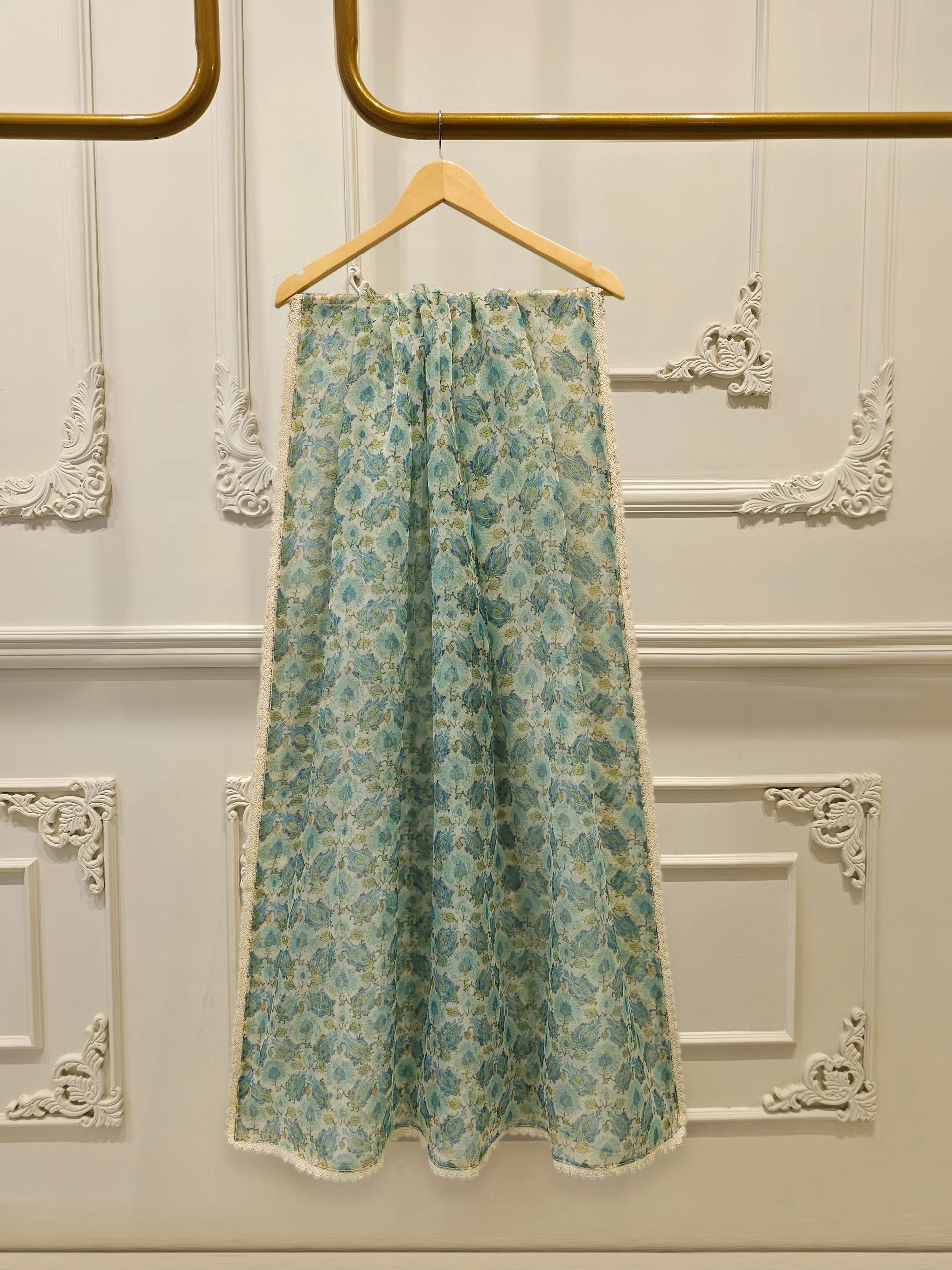 Printed Pure Organza Dupatta  D000232
