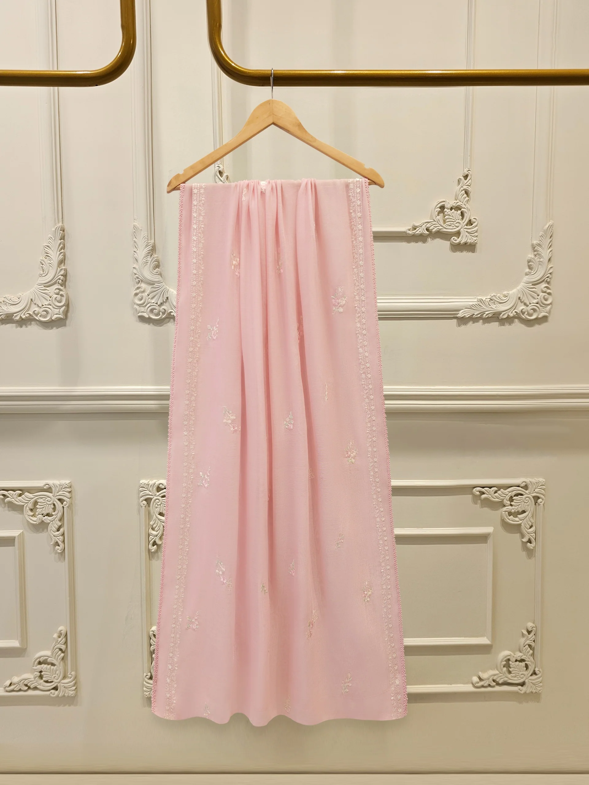 Pure Embroided Cotton Net  D000248