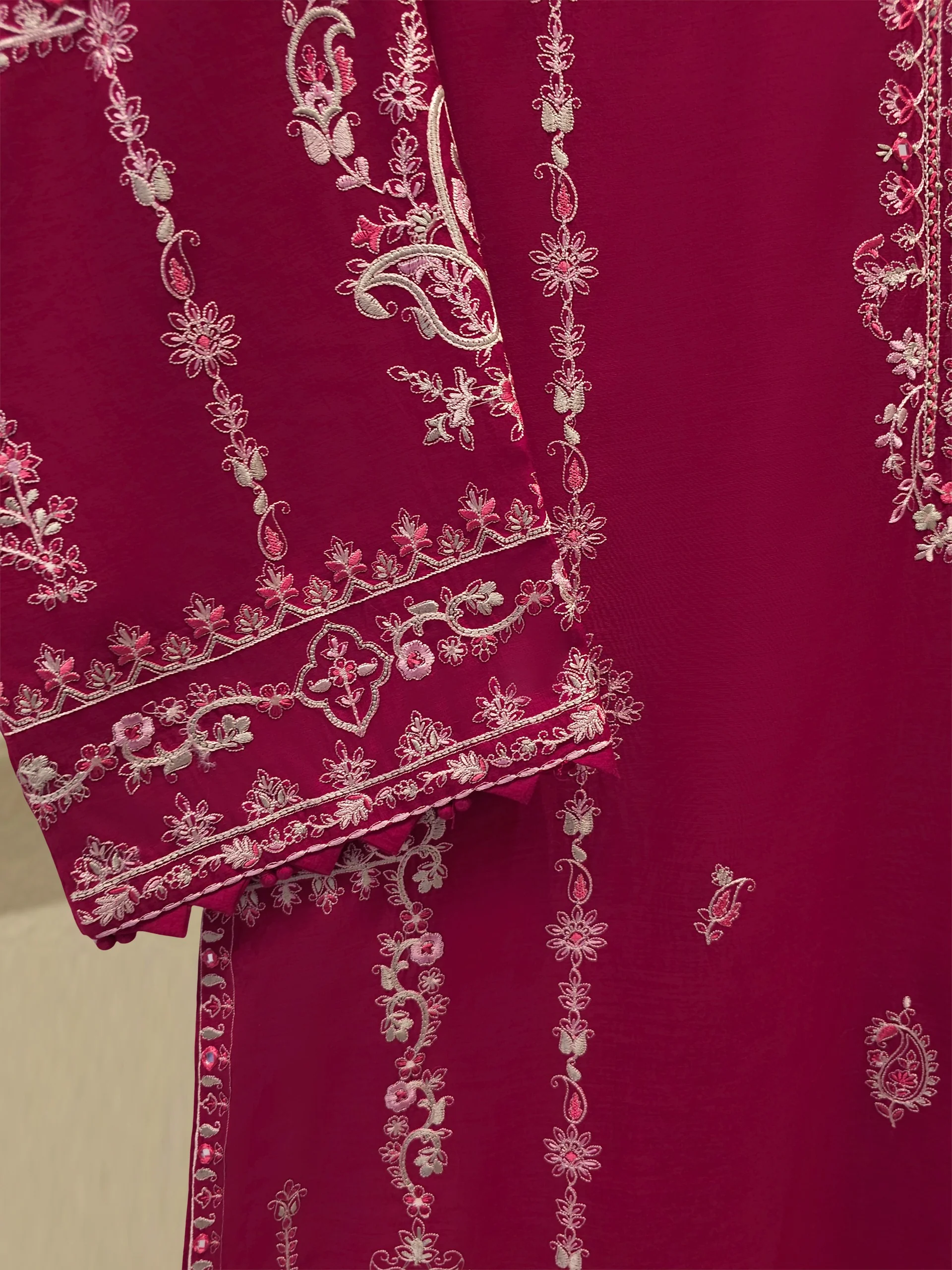 Pure Embroidered Kora Cotton Shirt S113836 - Image 3