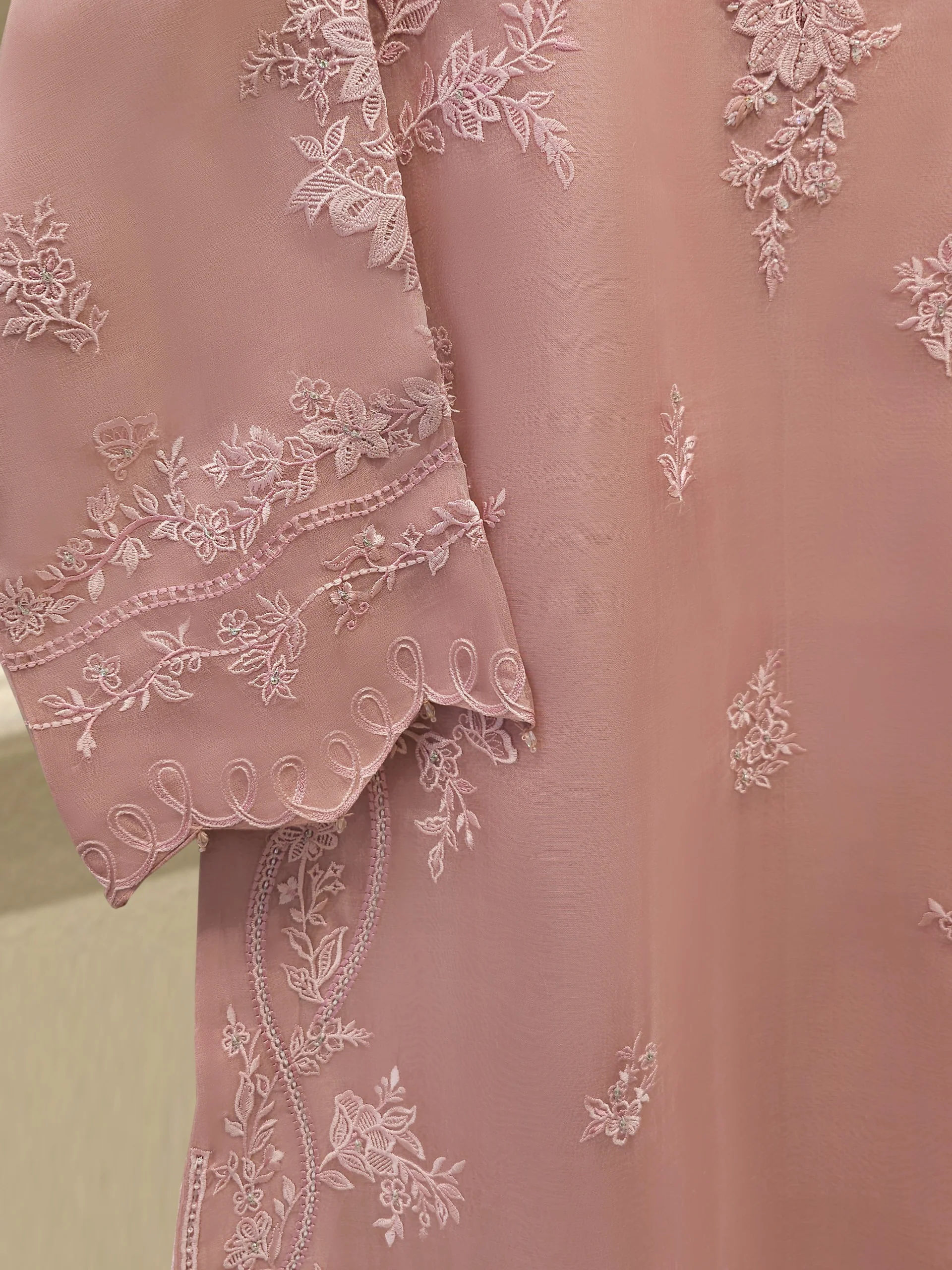 Pure Embroidered Organza Shirt S114044 - Image 3