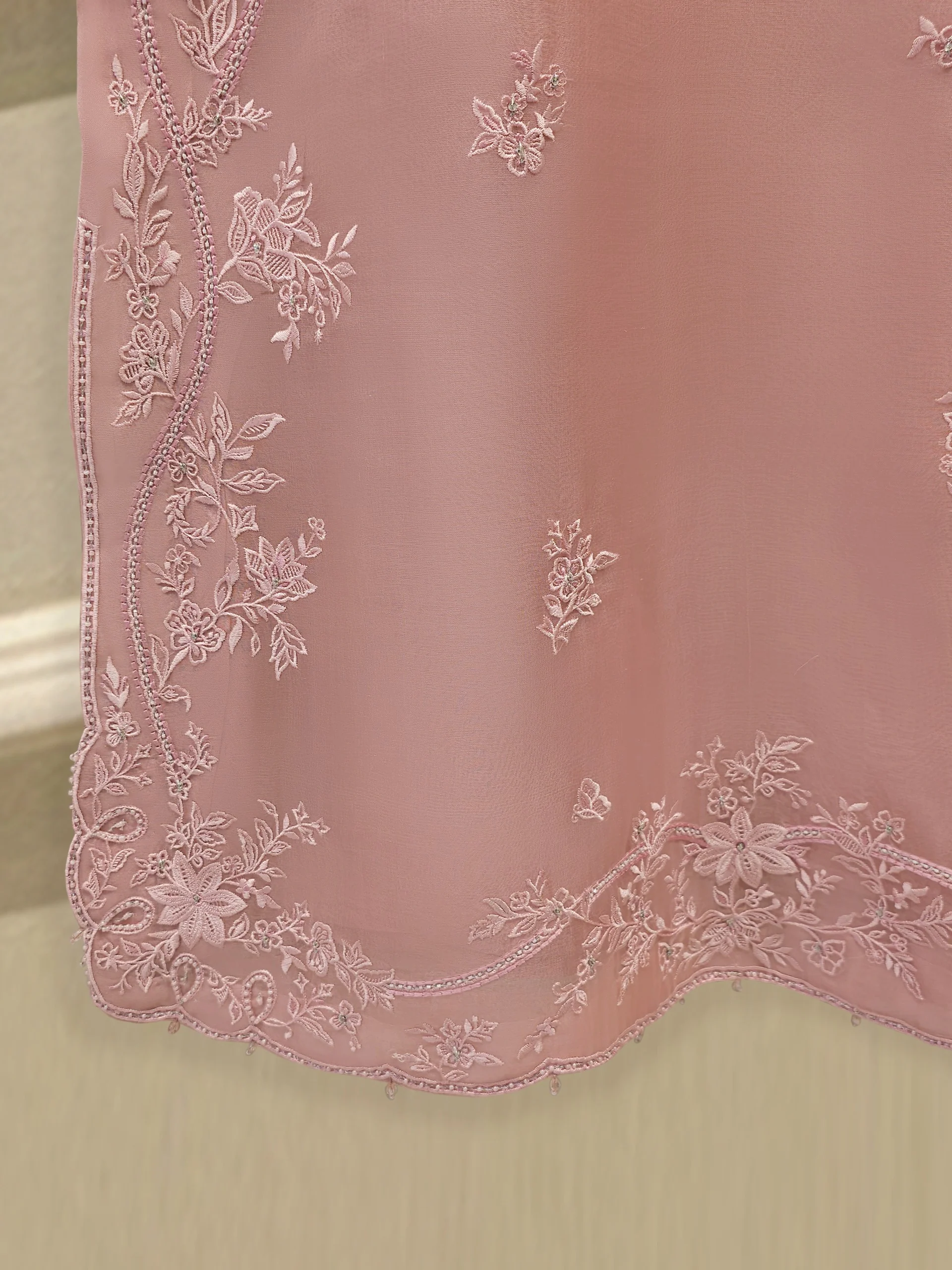Pure Embroidered Organza Shirt S114044 - Image 4