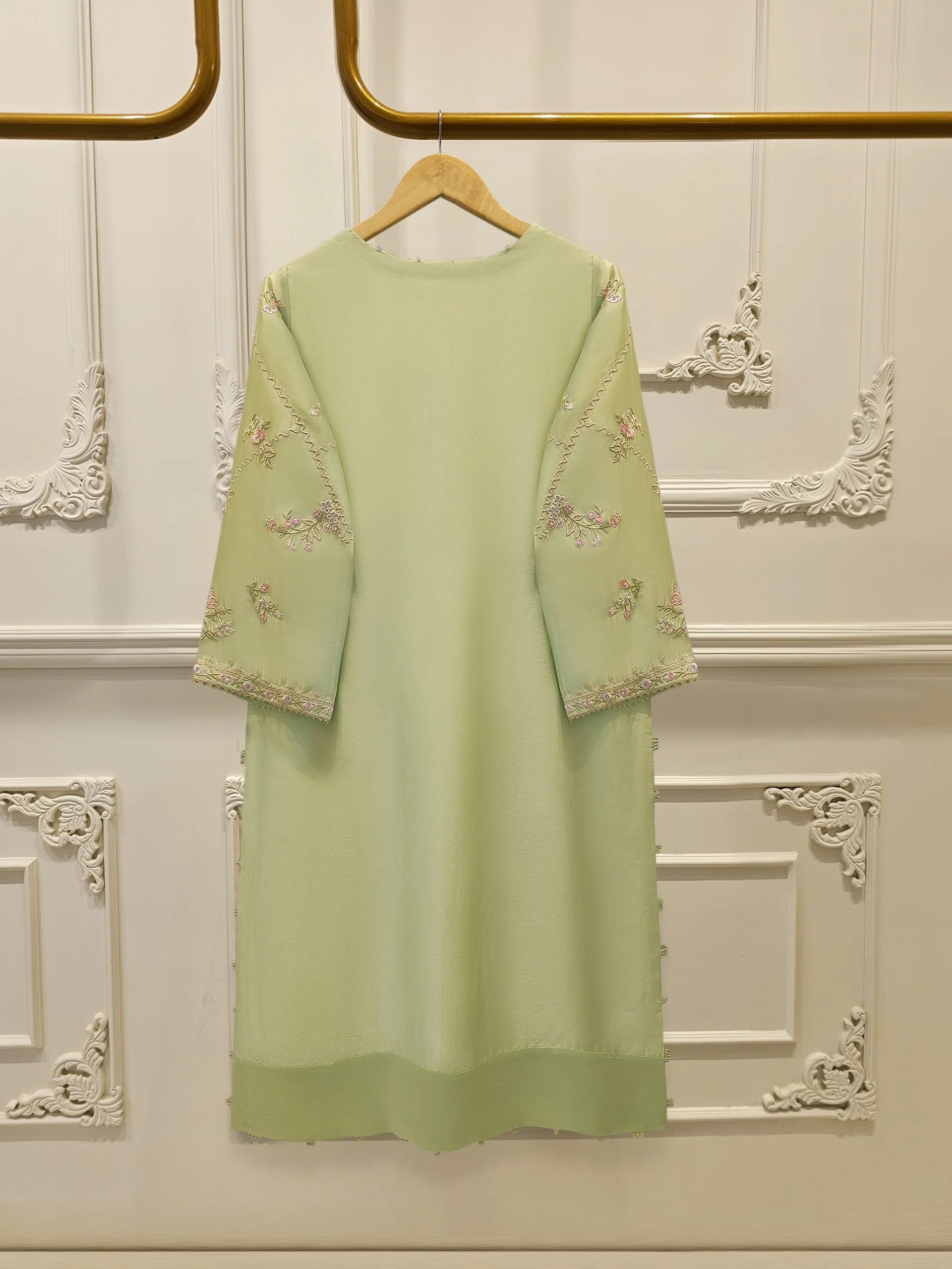 Pure Embroidered Sheesha Silk Shirt S113107 - Image 5