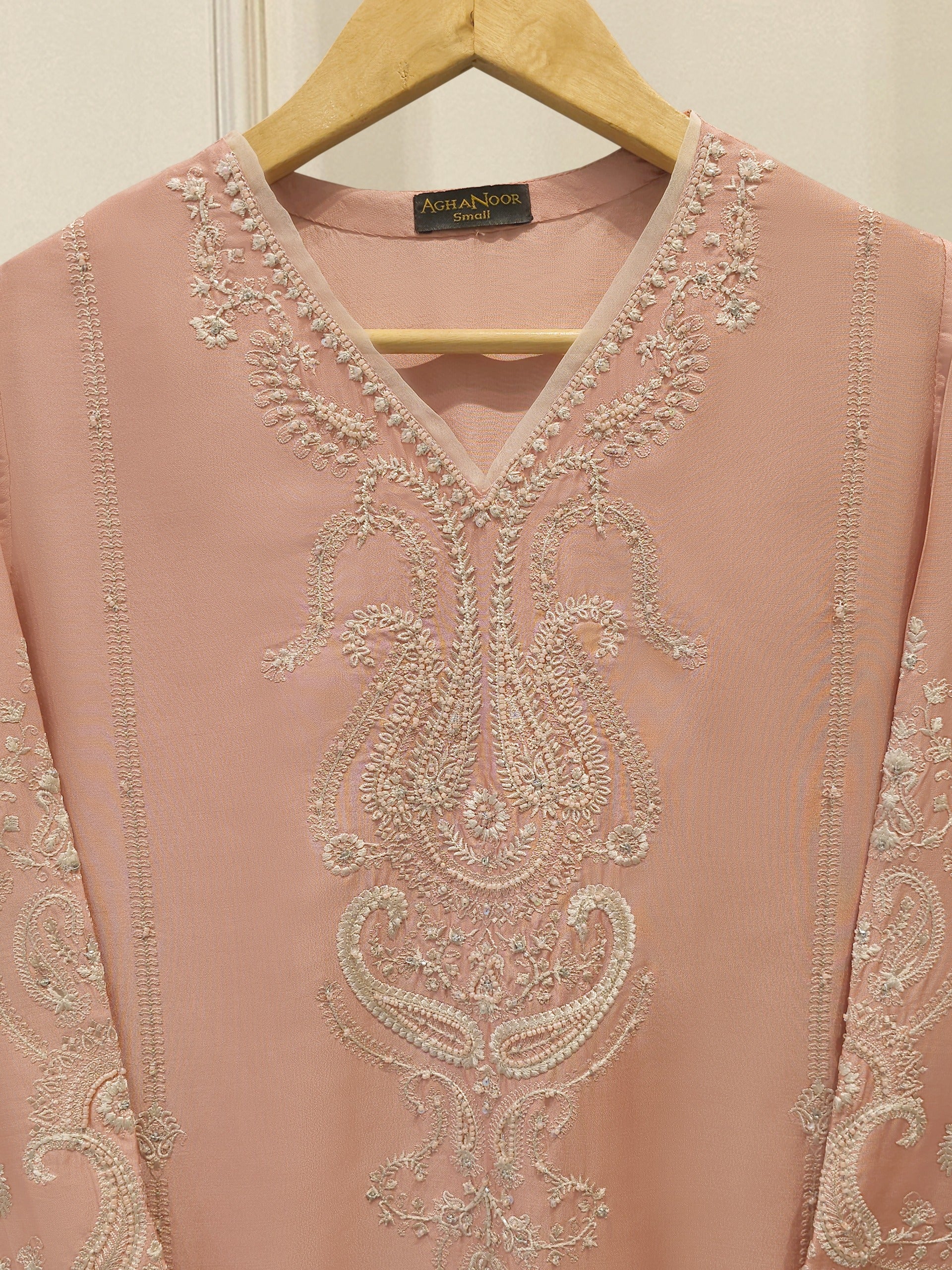Pure Embroidered Sheesha Silk Shirt S113447 - Image 2