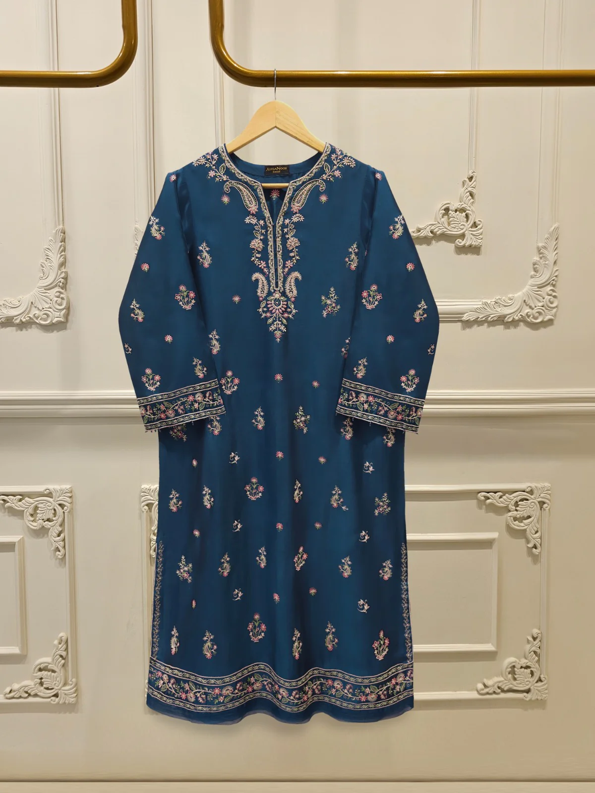 Pure Embroidered Sheesha Silk Shirt S113804
