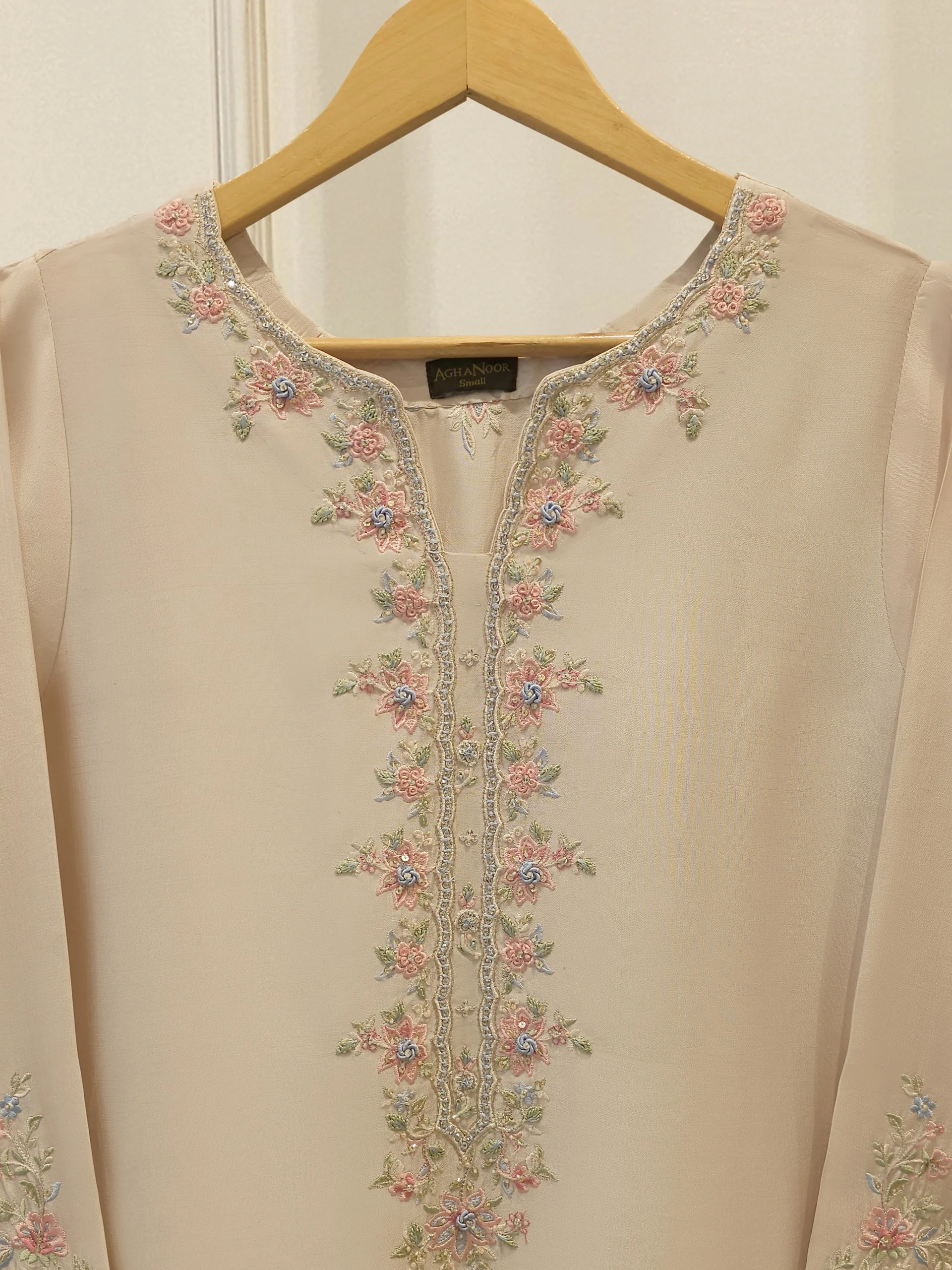 Pure Embroidered Sheesha Silk Shirt S114006 - Image 2