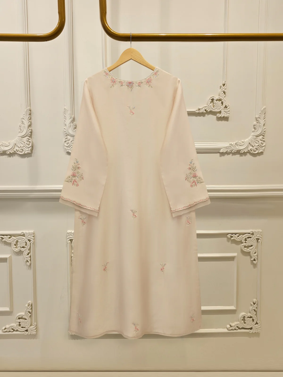 Pure Embroidered Sheesha Silk Shirt S114006 - Image 5