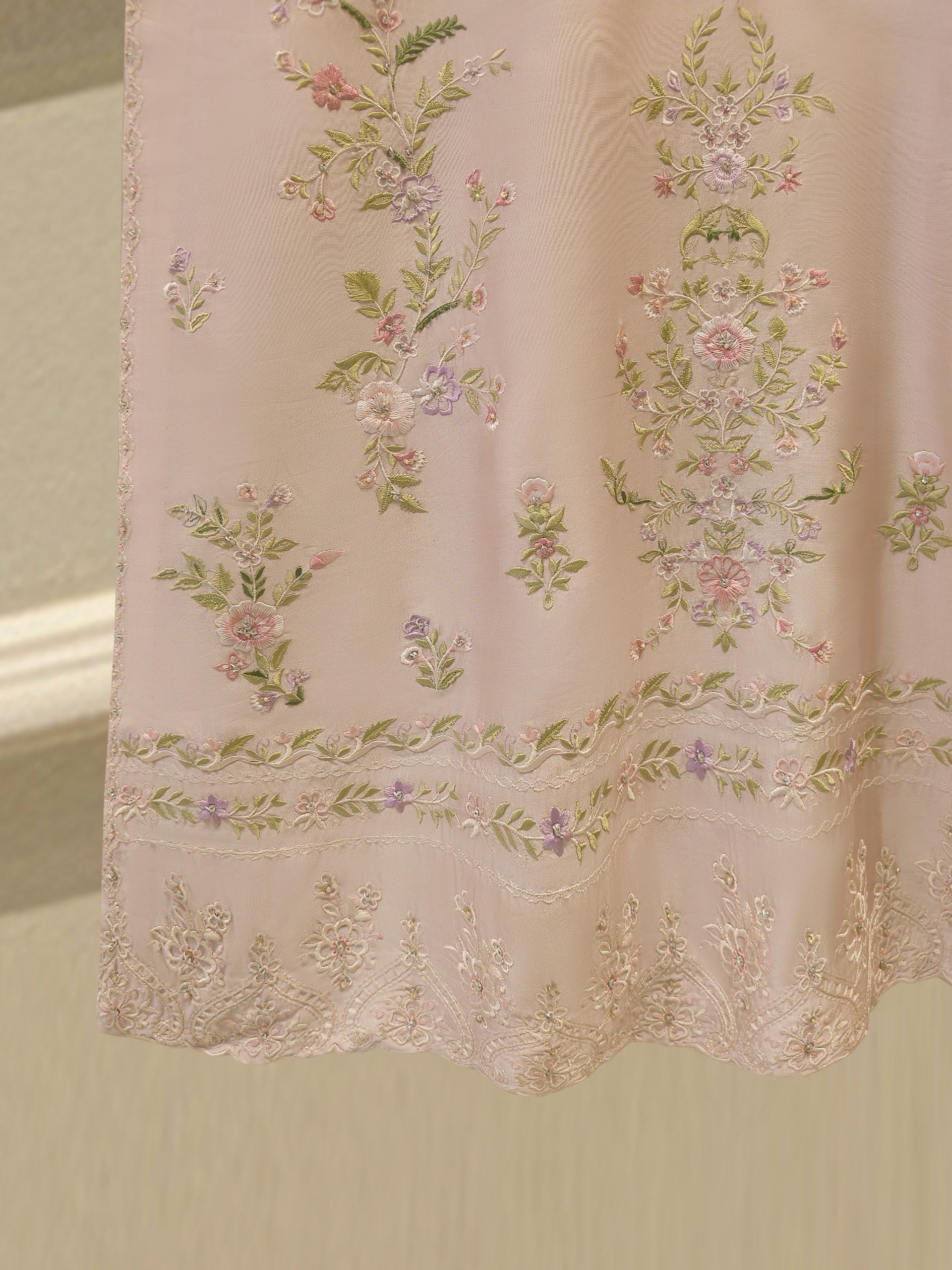 Pure Embroidered Sheesha Silk Shirt S114093 - Image 4