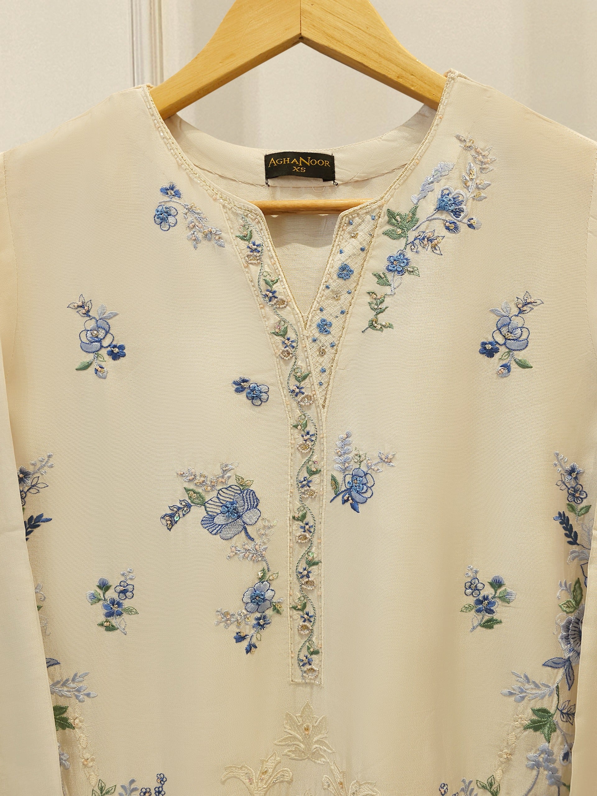 Pure Embroidered Sheesha Silk Shirt S114103 - Image 2