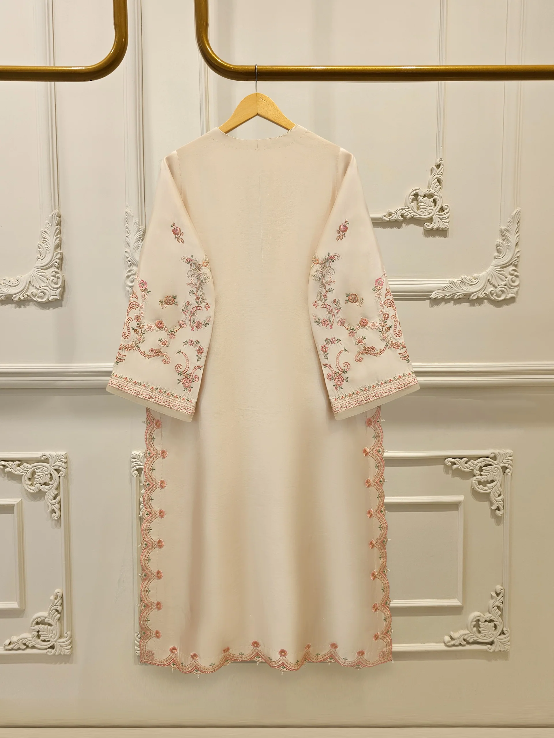 Pure Embroidered Sheesha Silk Shirt S114194 - Image 4