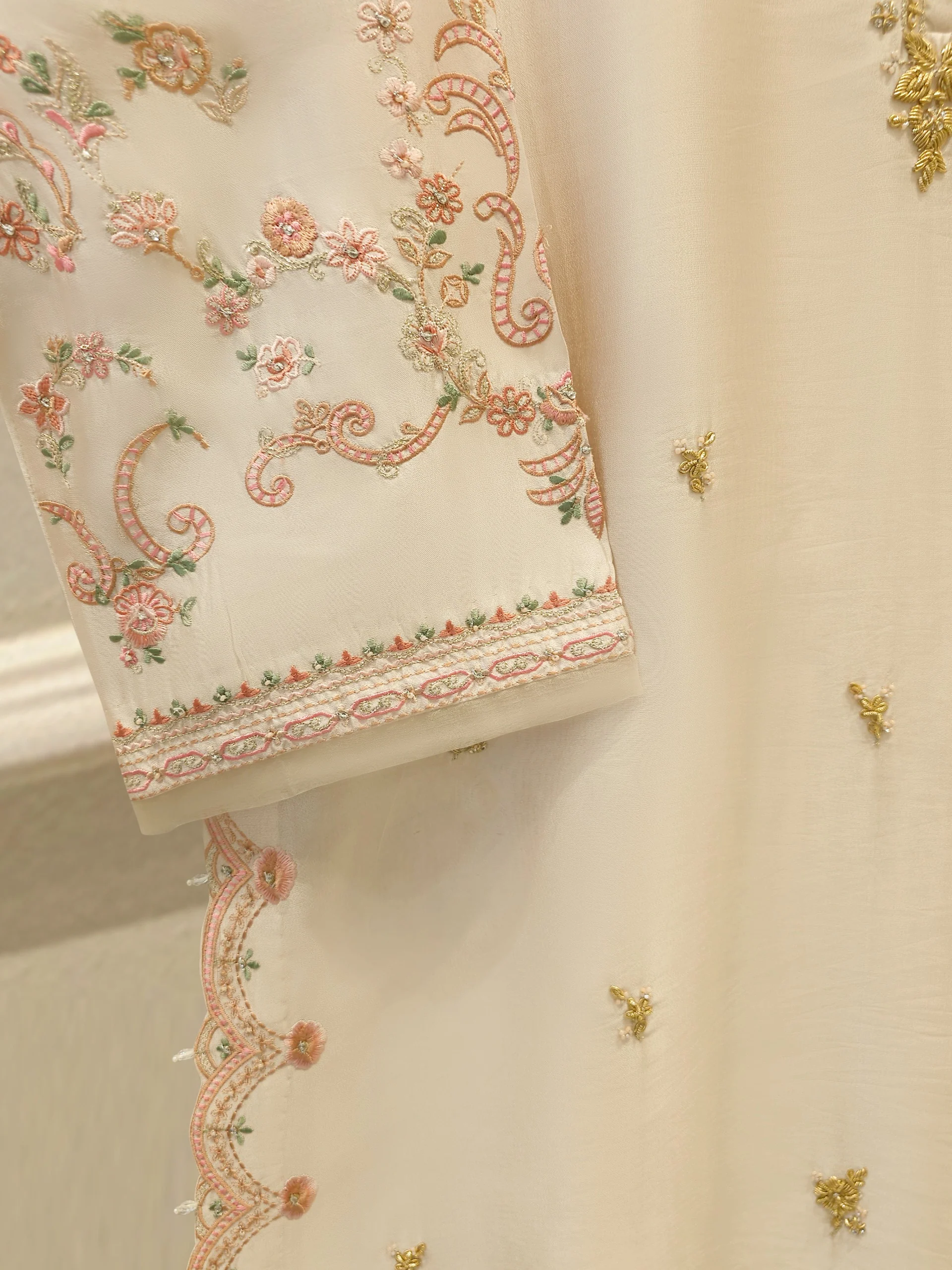 Pure Embroidered Sheesha Silk Shirt S114194 - Image 5