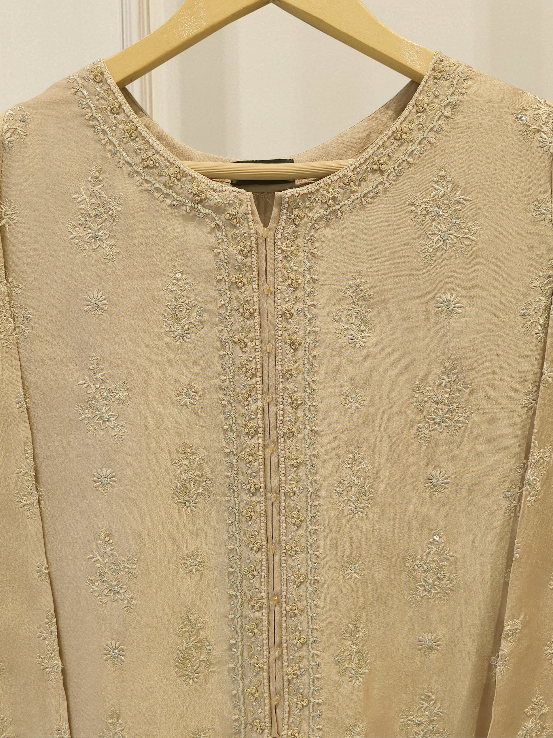 Pure Embroidered Sheesha Silk Shirt S114203 - Image 2