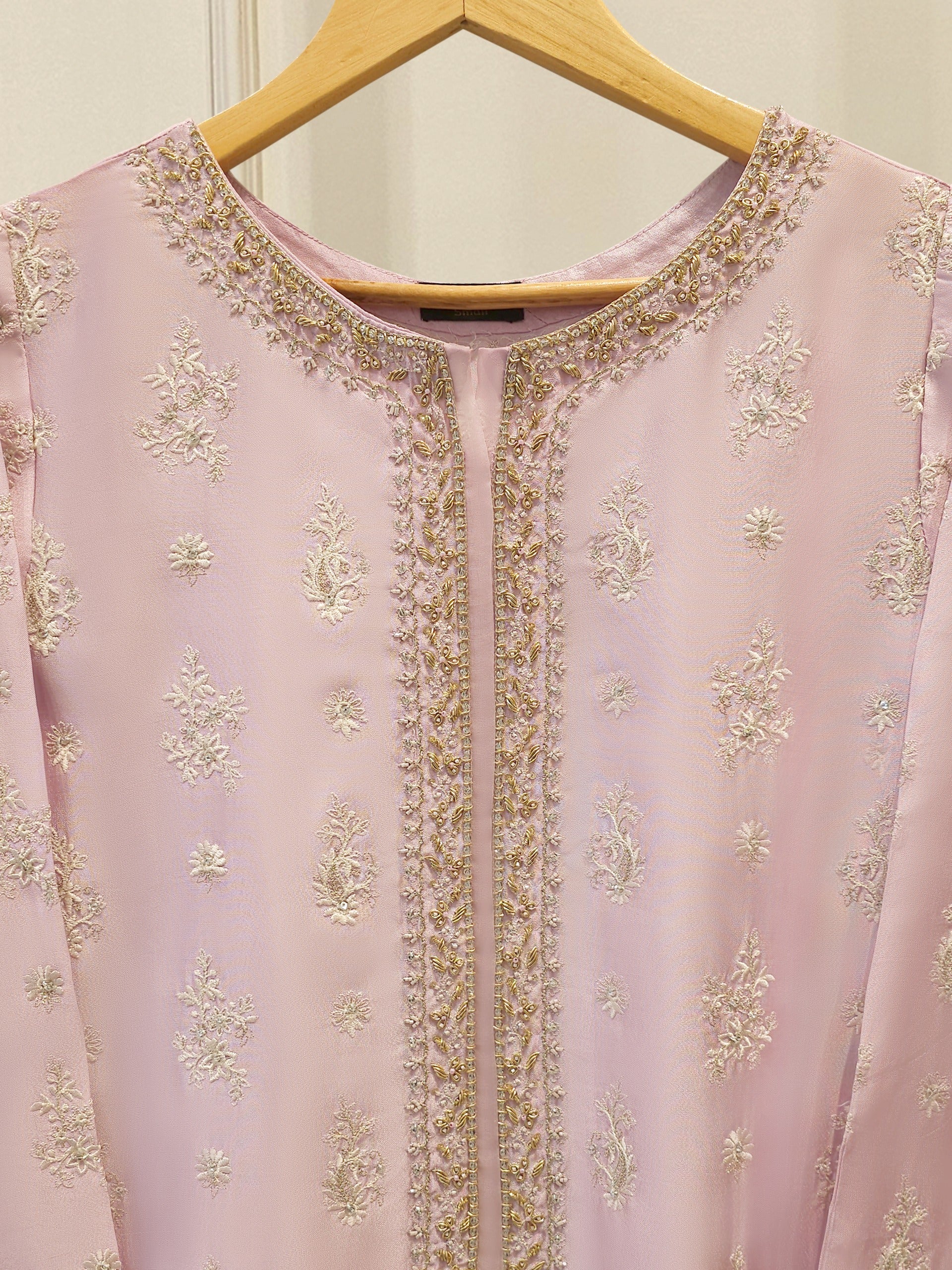 Pure Embroidered Sheesha Silk Shirt S114204 - Image 2