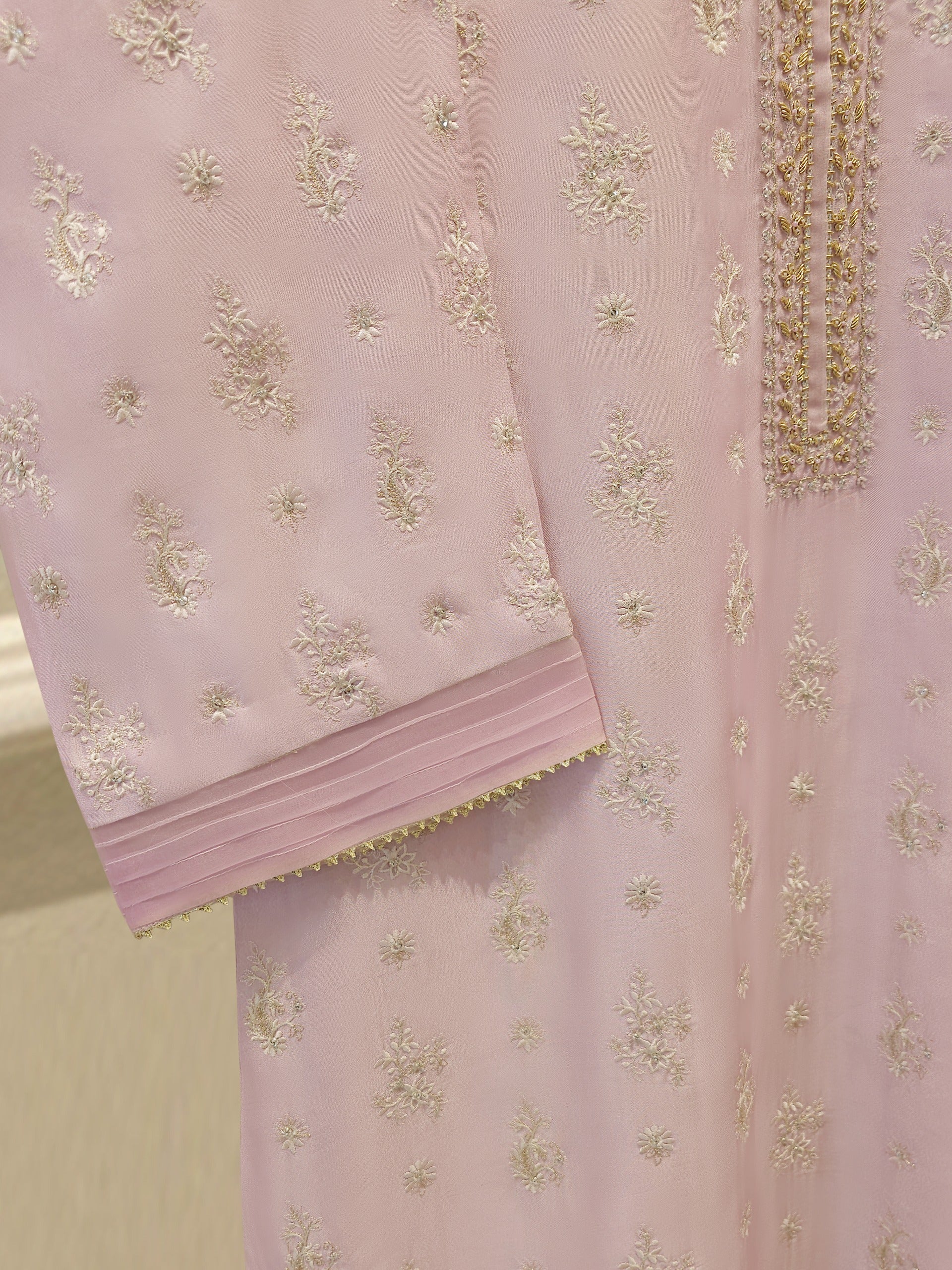 Pure Embroidered Sheesha Silk Shirt S114204 - Image 3