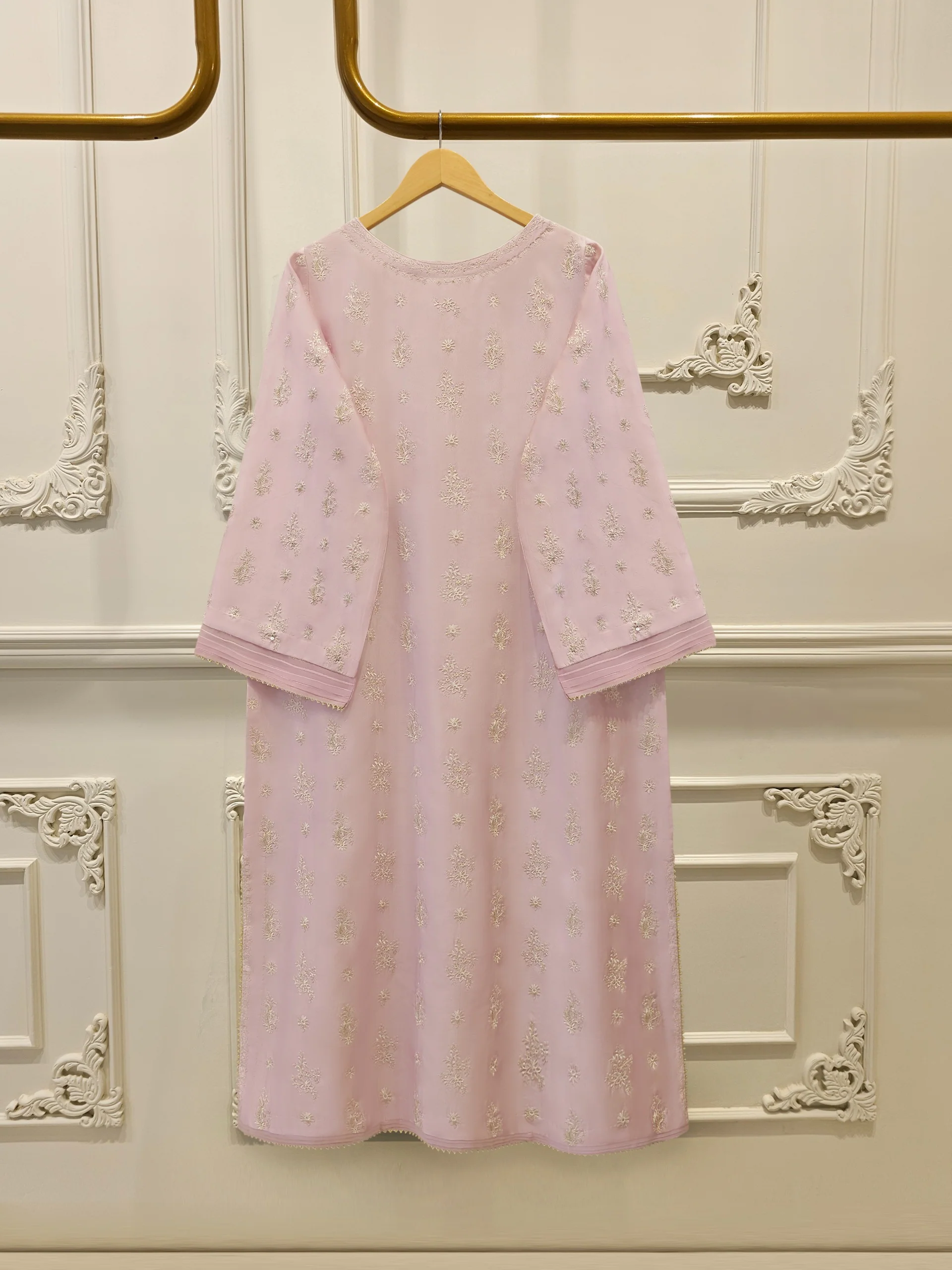 Pure Embroidered Sheesha Silk Shirt S114204 - Image 5