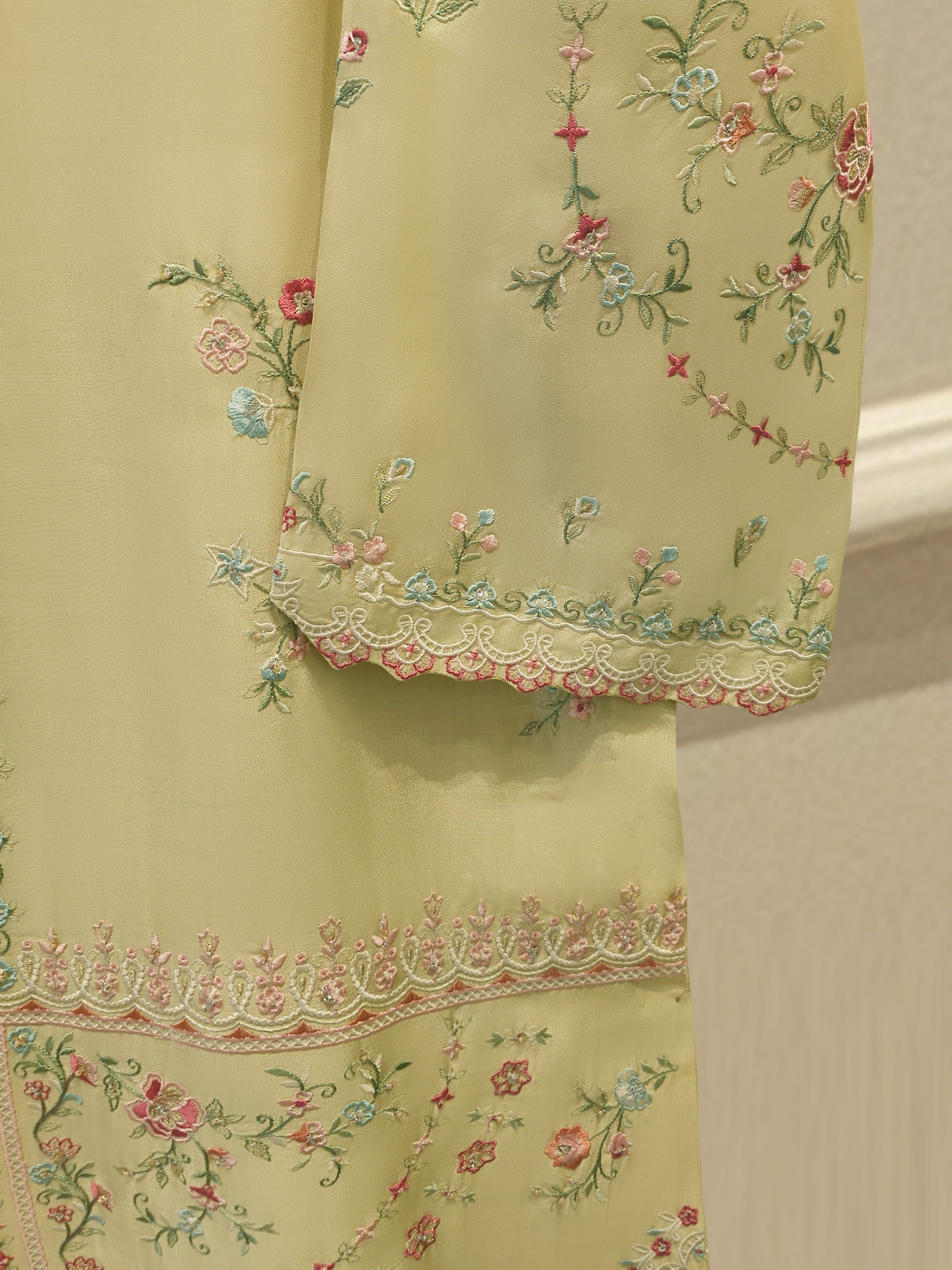Pure Embroidered Sheesha Silk Shirt S114269 - Image 3