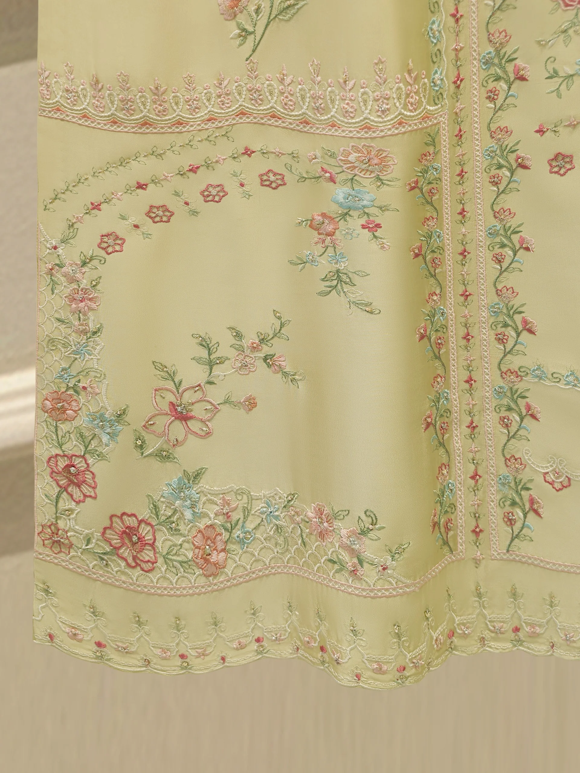 Pure Embroidered Sheesha Silk Shirt S114269 - Image 4