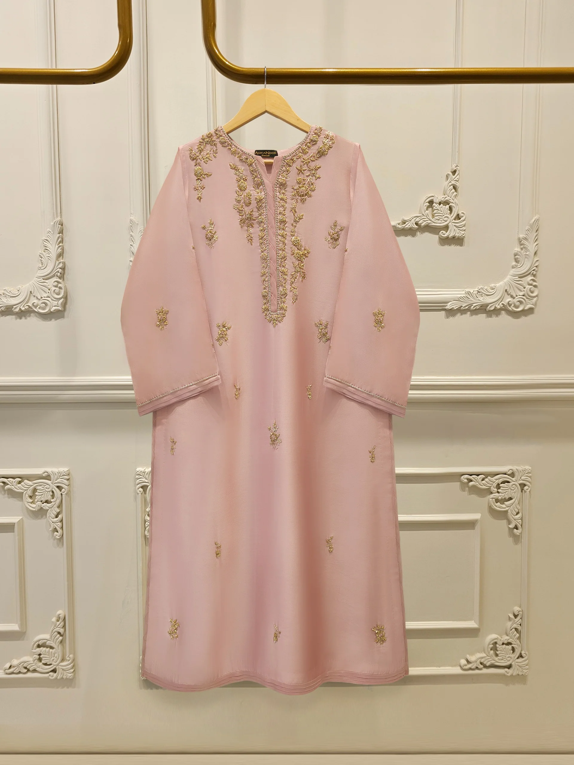 Pure Embroidered Sheesha Silk Shirt S114270