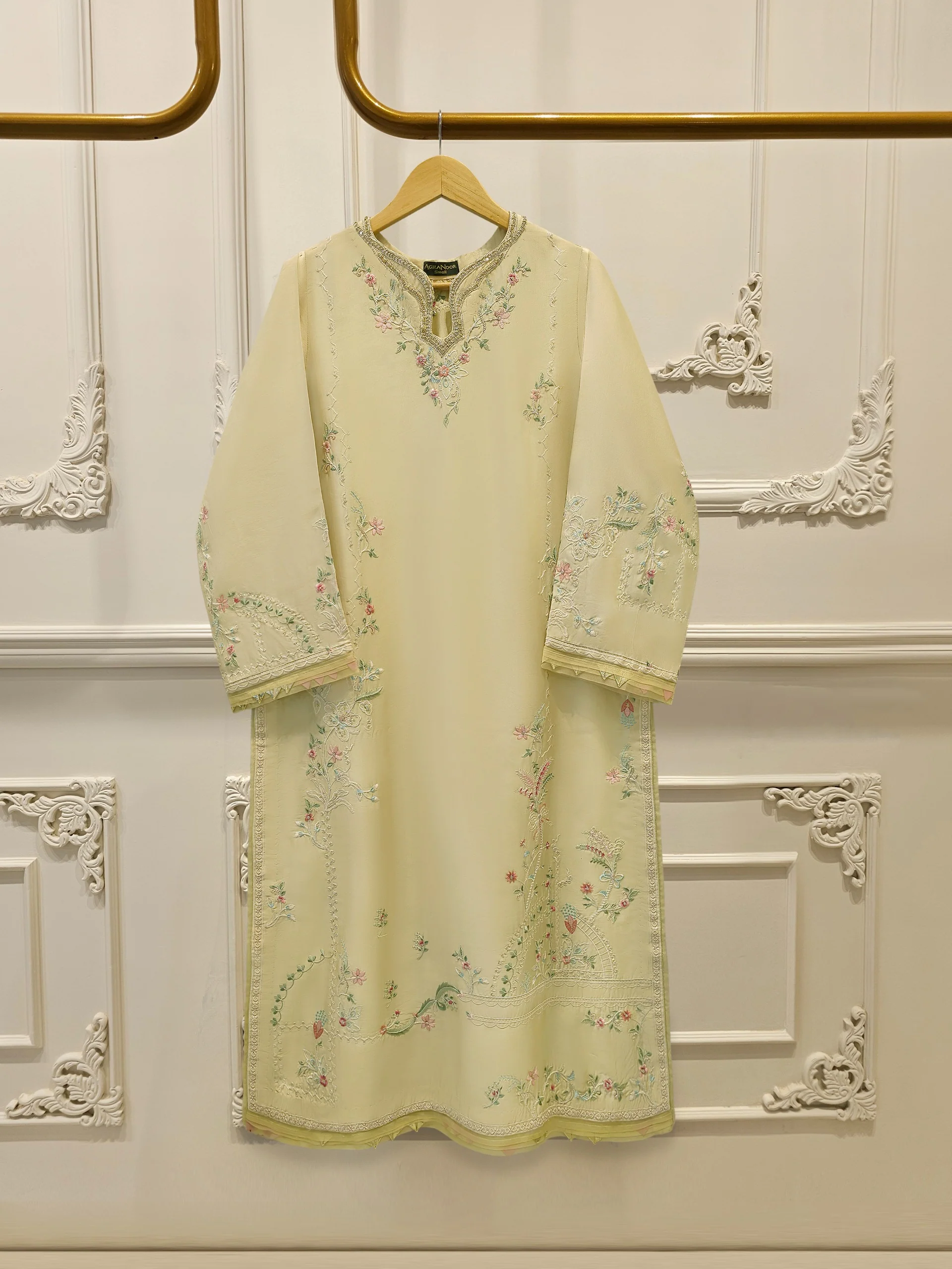 Pure Embroidered Sheesha Silk Shirt S114279