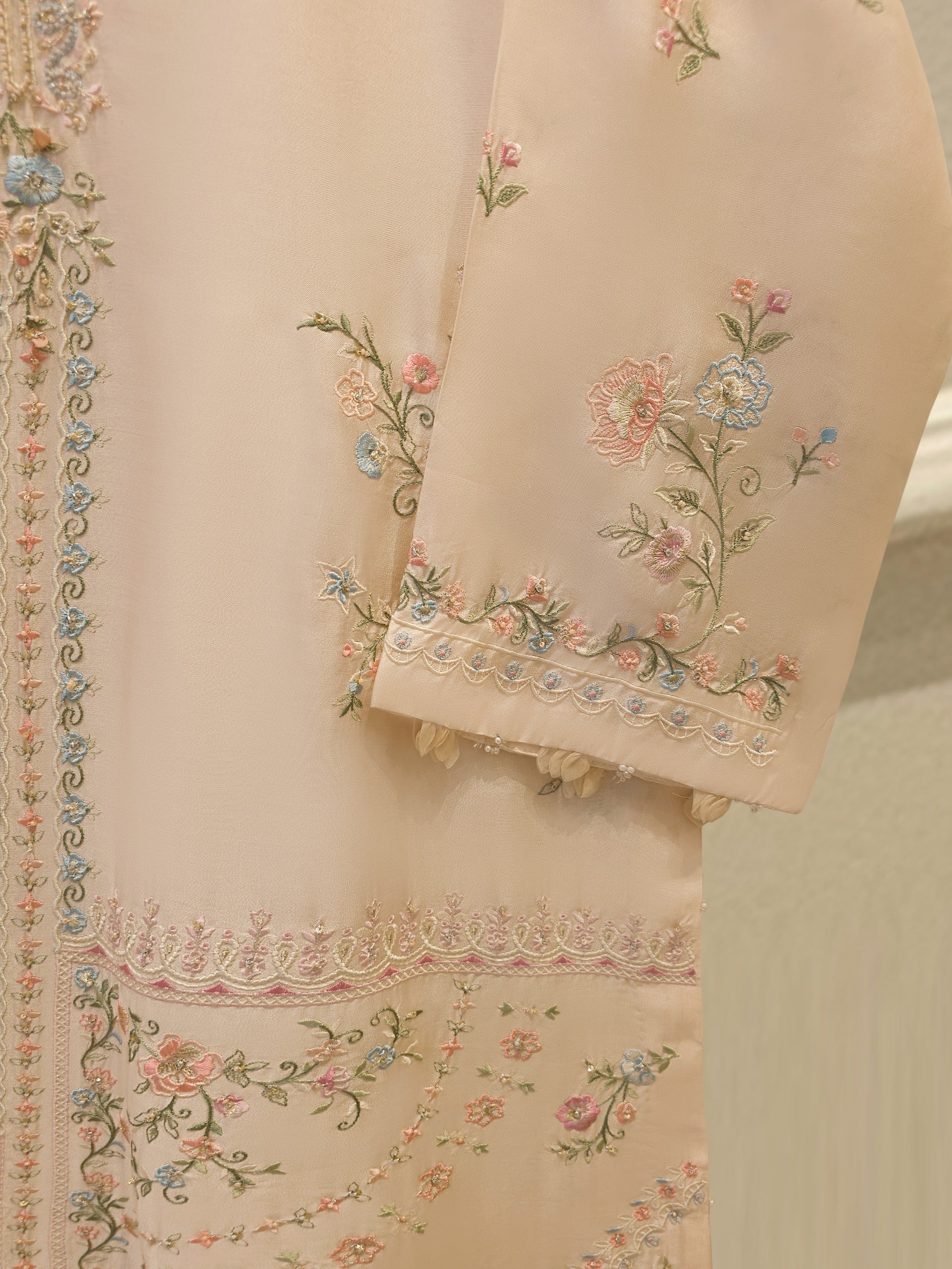 Pure Embroidered Sheesha Silk Shirt S114317 - Image 3