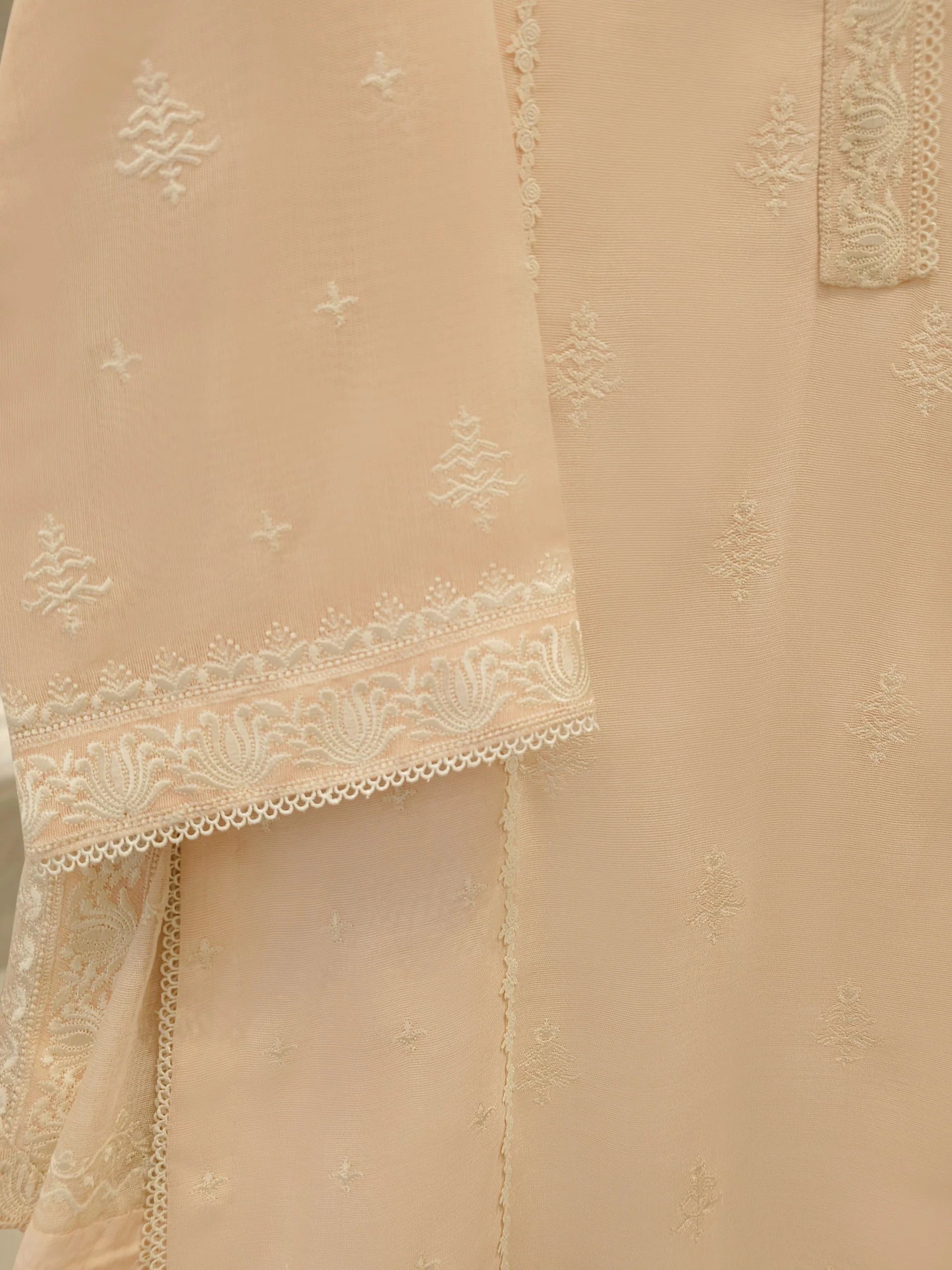 (Unstitched) 3 Piece - Pure Embroidered Cotton Net Suit S113609 - Image 3