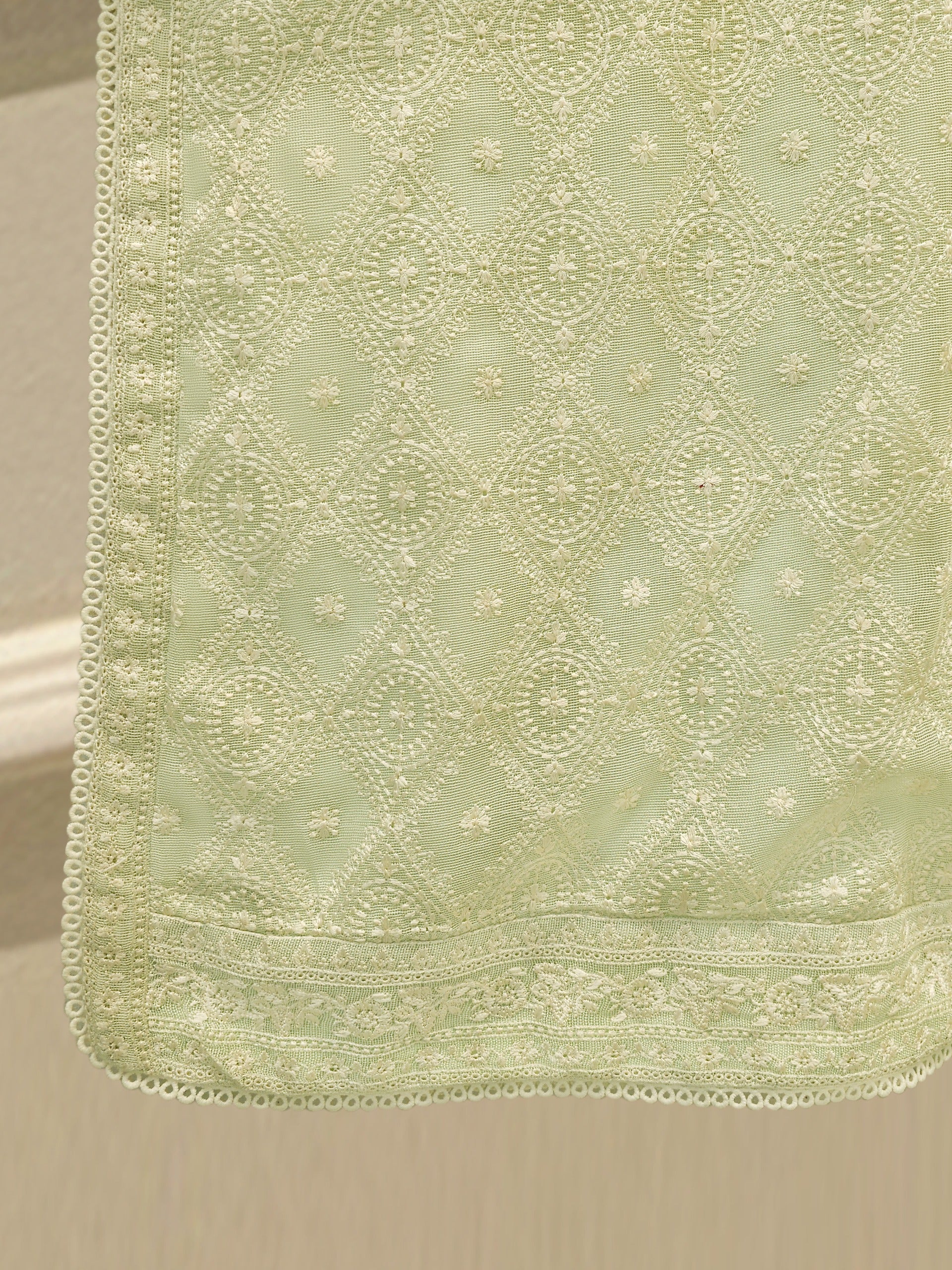 (Unstitched) 3 Piece - Pure Embroidered Cotton Net Suit S113610 - Image 4