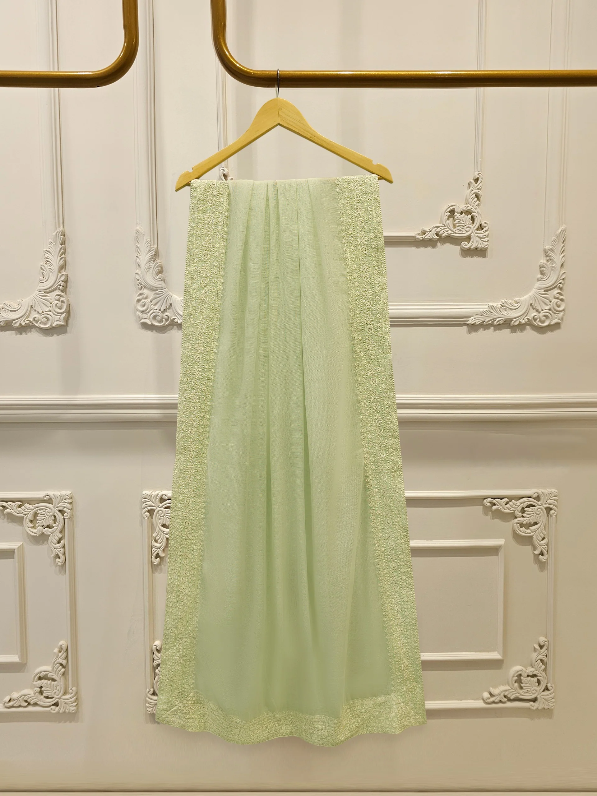 (Unstitched) 3 Piece - Pure Embroidered Cotton Net Suit S113610 - Image 6