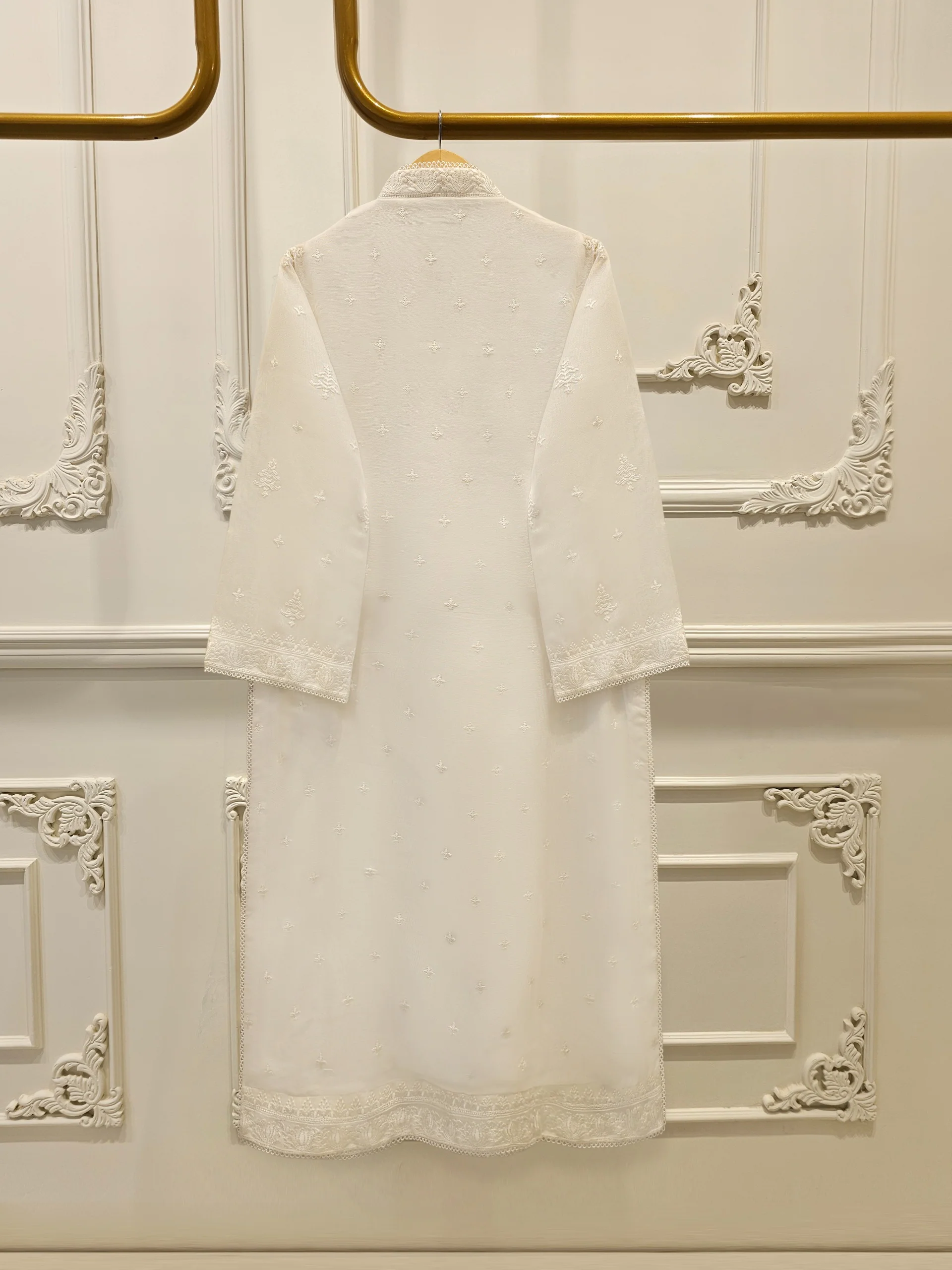 (Unstitched) 3 Piece - Pure Embroidered Cotton Net Suit S113611 - Image 4