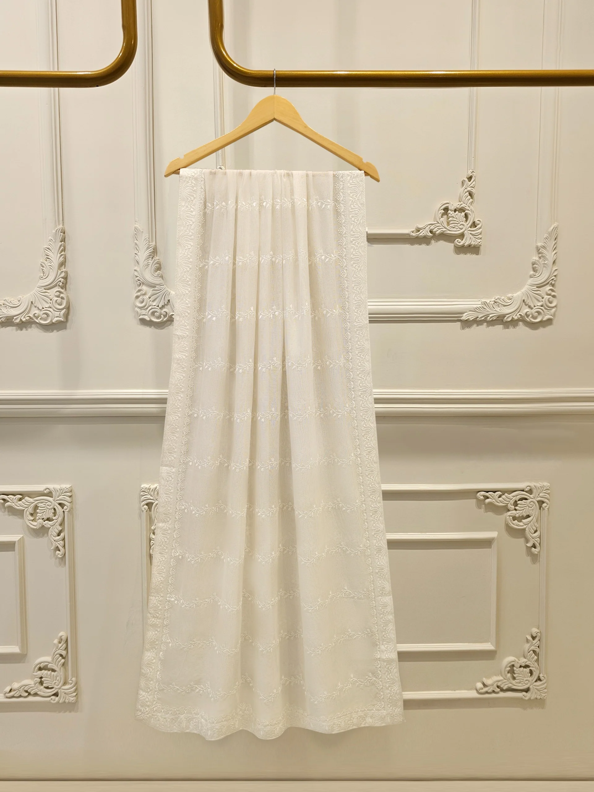 (Unstitched) 3 Piece - Pure Embroidered Cotton Net Suit S113611 - Image 6